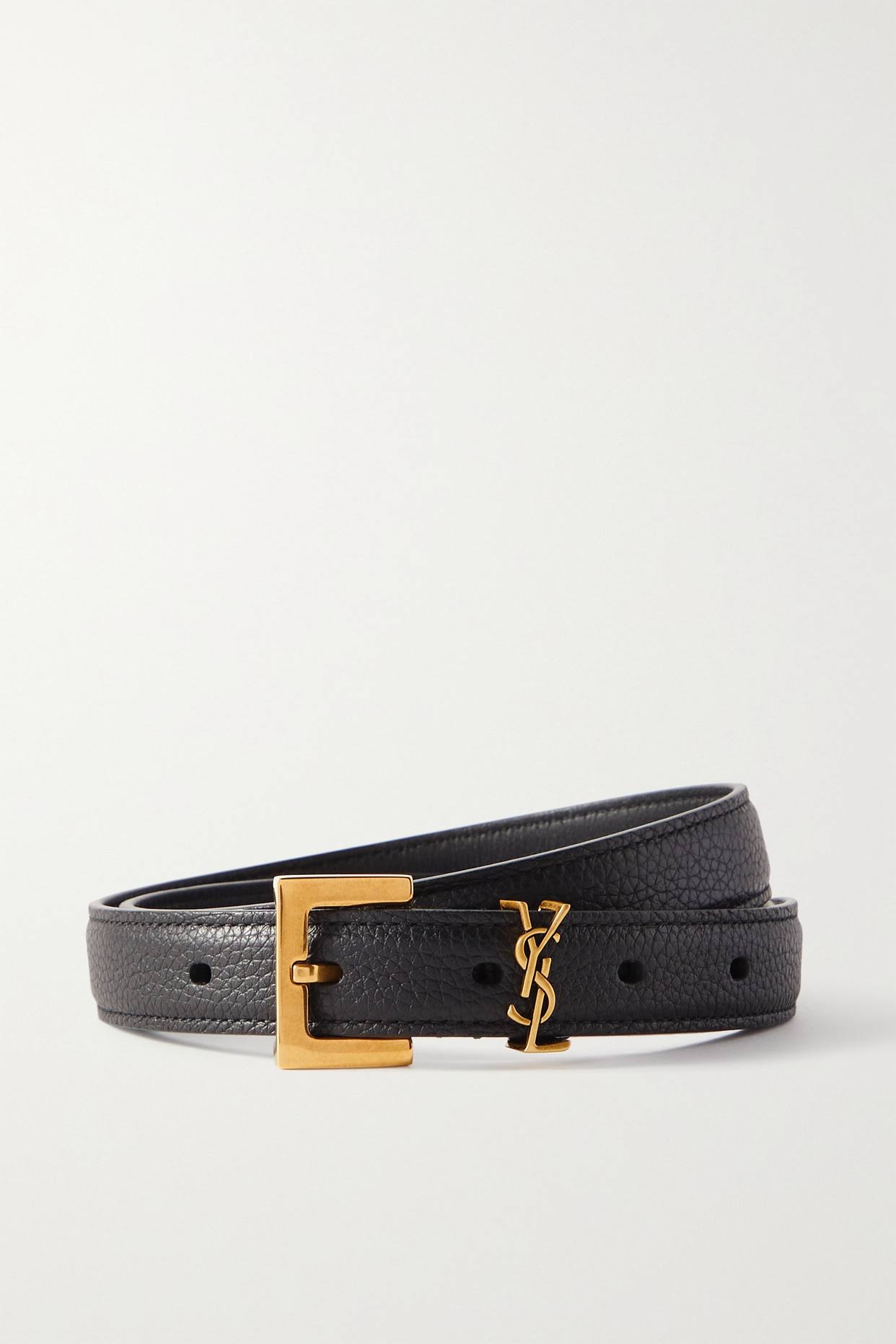 Saint Laurent | Women Monogram Leather Belt Black C5AXV6AZ_2C3AR