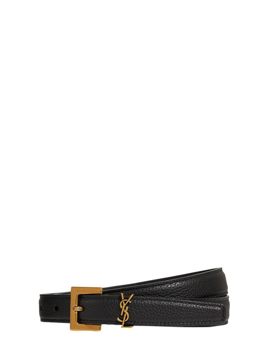 Saint Laurent | Women Monogram Leather Belt Black C5AXV6AZ_2C3AR
