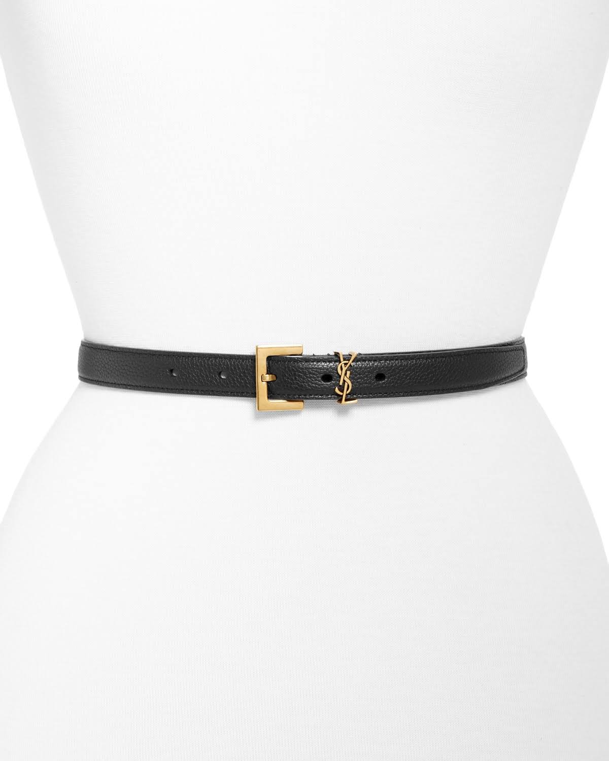 Saint Laurent | Women Monogram Leather Belt Black C5AXV6AZ_2C3AR