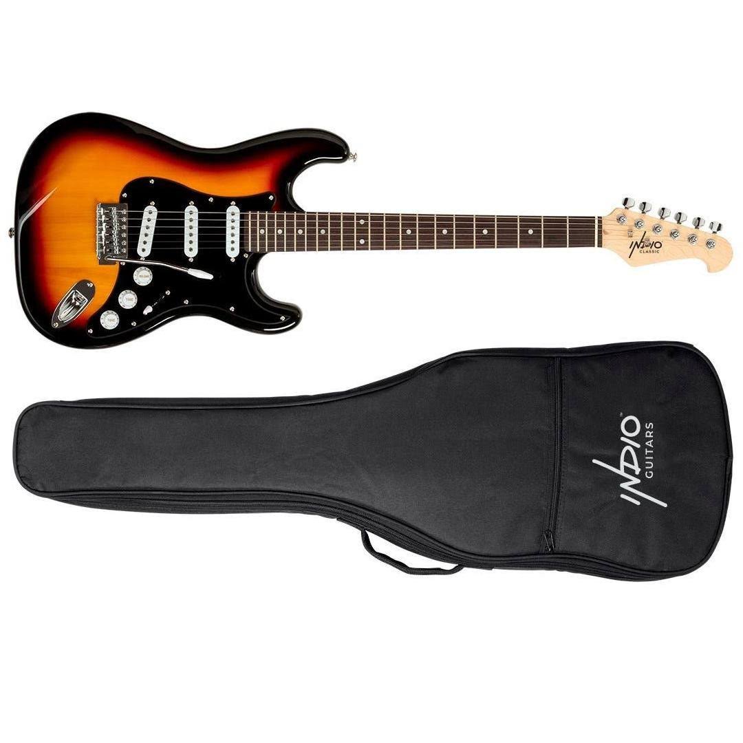 Monoprice Indio Cali Classic Electric Guitar - Sunburst, With Gig C7AKEQSQ_RD5GK
