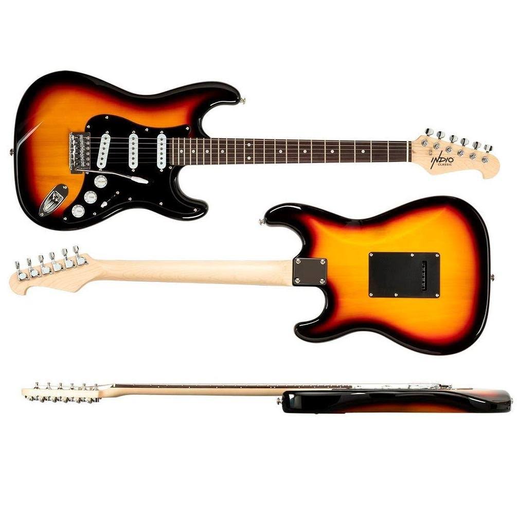 Monoprice Indio Cali Classic Electric Guitar - Sunburst, With Gig C7AKEQSQ_RD5GK