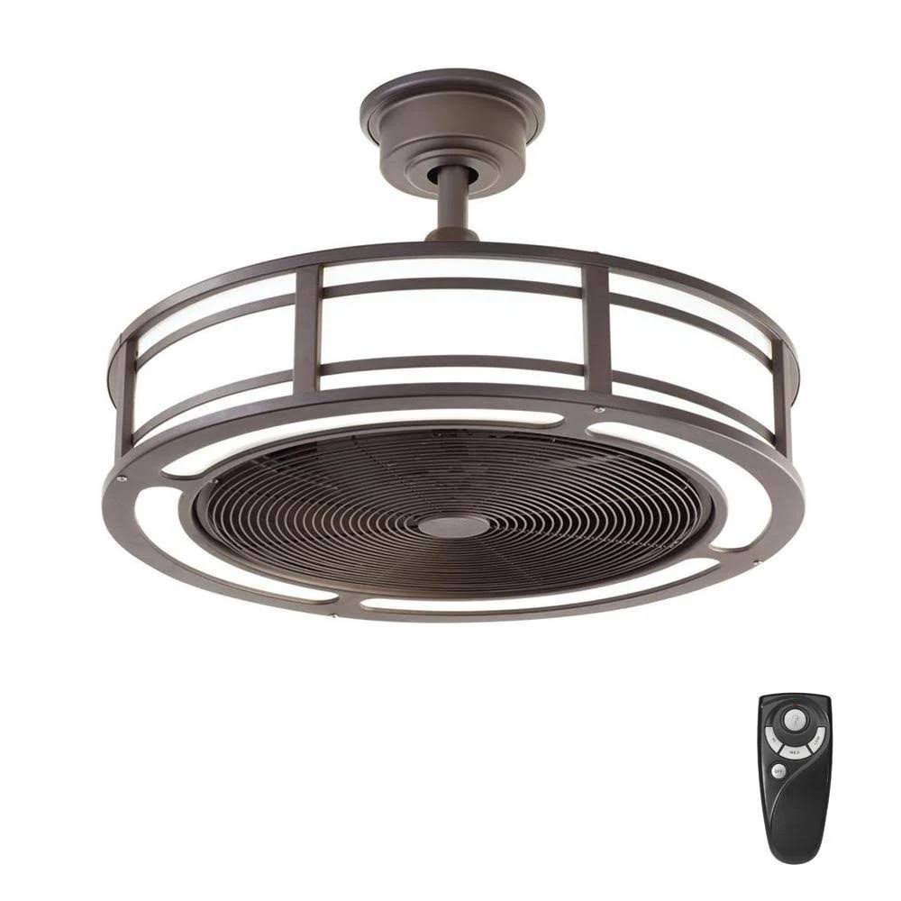 Home Decorators Collection Brette Ii 23 In. Led Indoor/Outdoor Espresso Bronze Ceiling Fan With Light And Remote TT2O7TFW_ODH0D