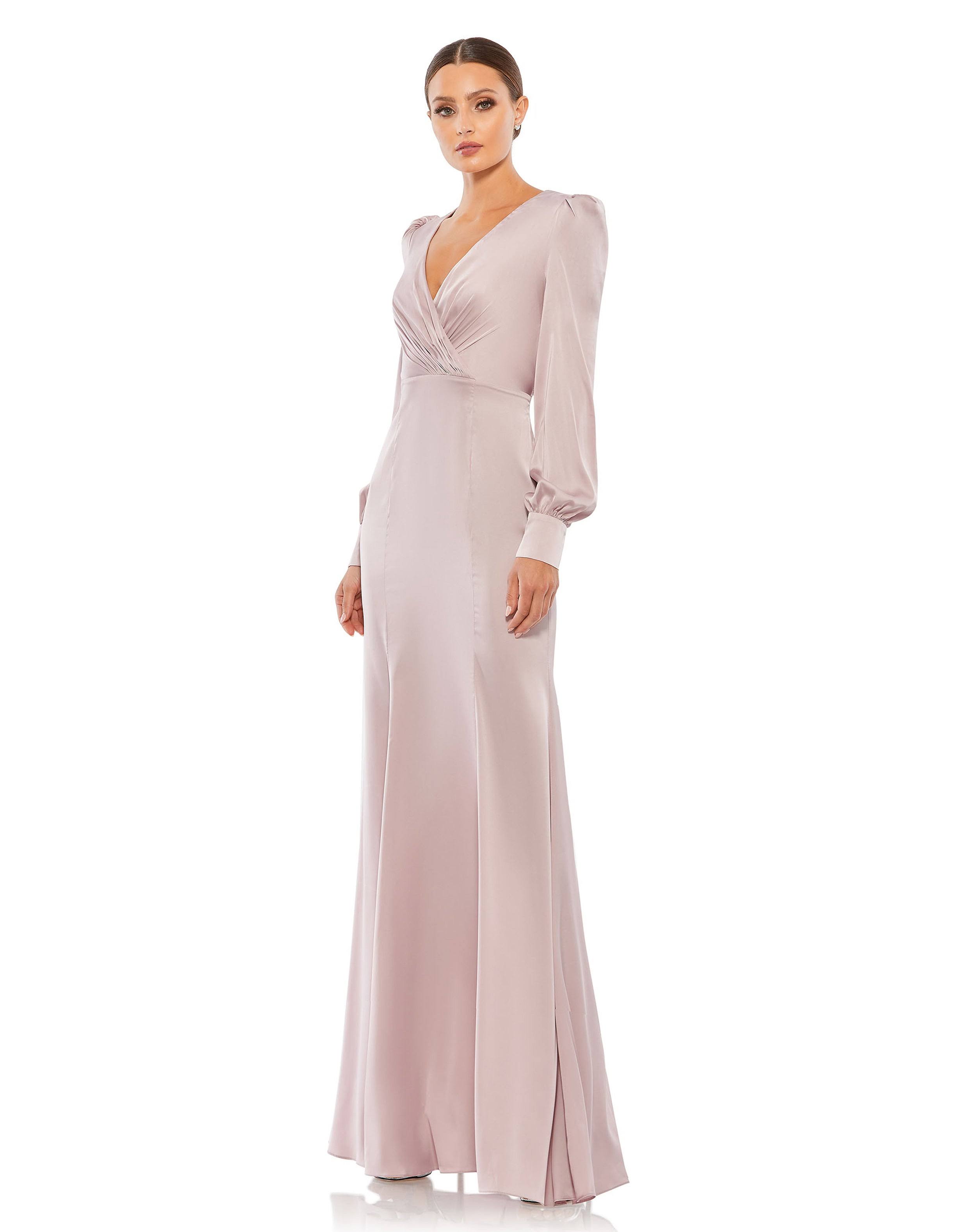 Mac Duggal Women's Satin Bishop-Sleeve Gown - Rose Pink - Size LSTHSFHI_BPIX1