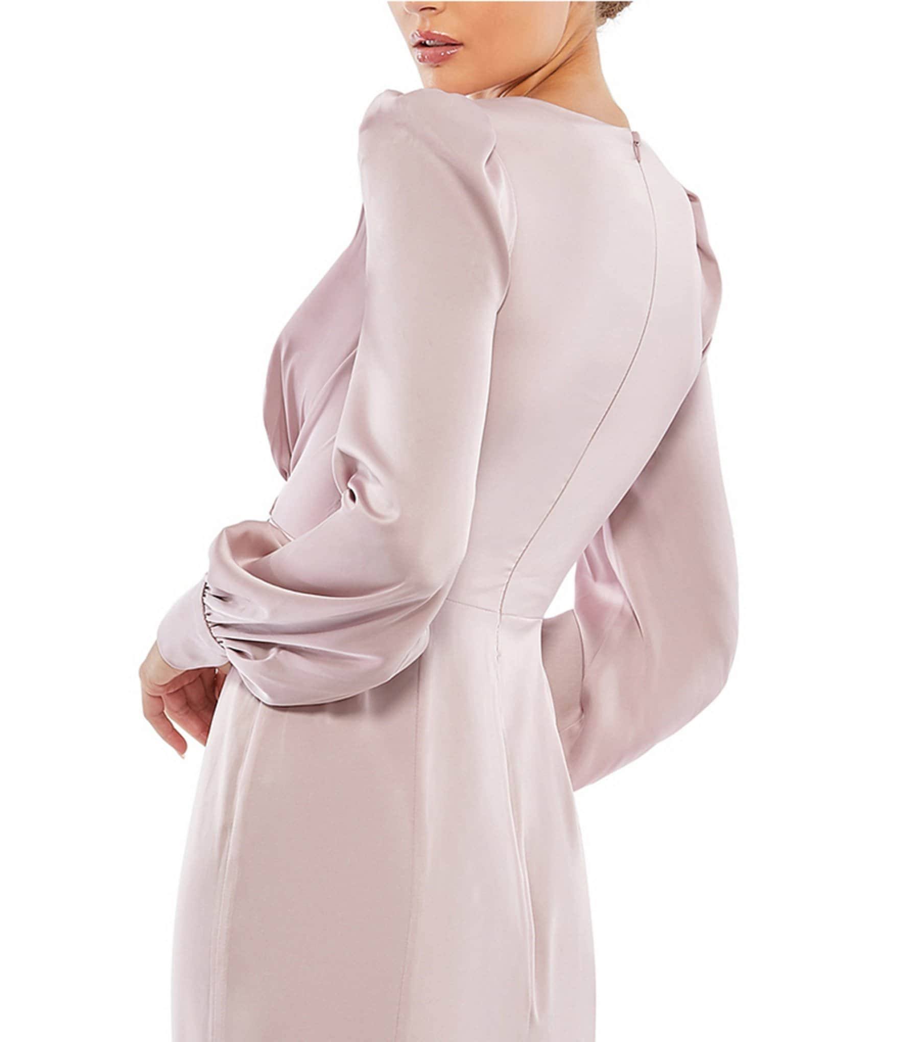 Mac Duggal Women's Satin Bishop-Sleeve Gown - Rose Pink - Size LSTHSFHI_BPIX1