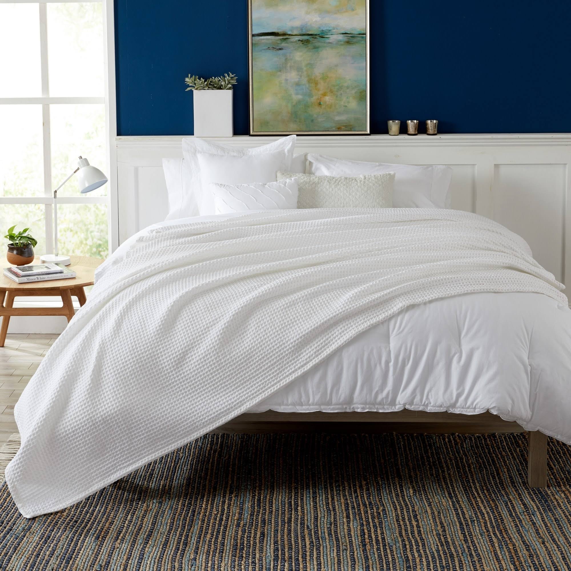 Market & Place 100% Cotton Waffle Weave Bed Blanket King Burnt OSJ2TT9I_TWOAS