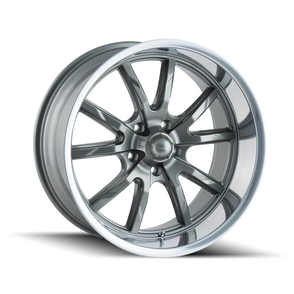 Ridler 650-5865g - Style 650 Series Wheels - (15x8 In.) - (5x114.3 Bolt Pattern) - (0 Mm Offset) - (Grey/Polished Lip) BJY6DVAN_UOHBZ