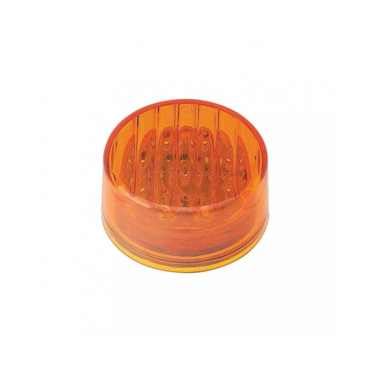 Peterbilt Stainless Front Air Cleaner Bracket W/ Twelve 9 Led 2 Lights & Bezels - Amber Led/Amber Lens QLEAOCQ2_7UPKI