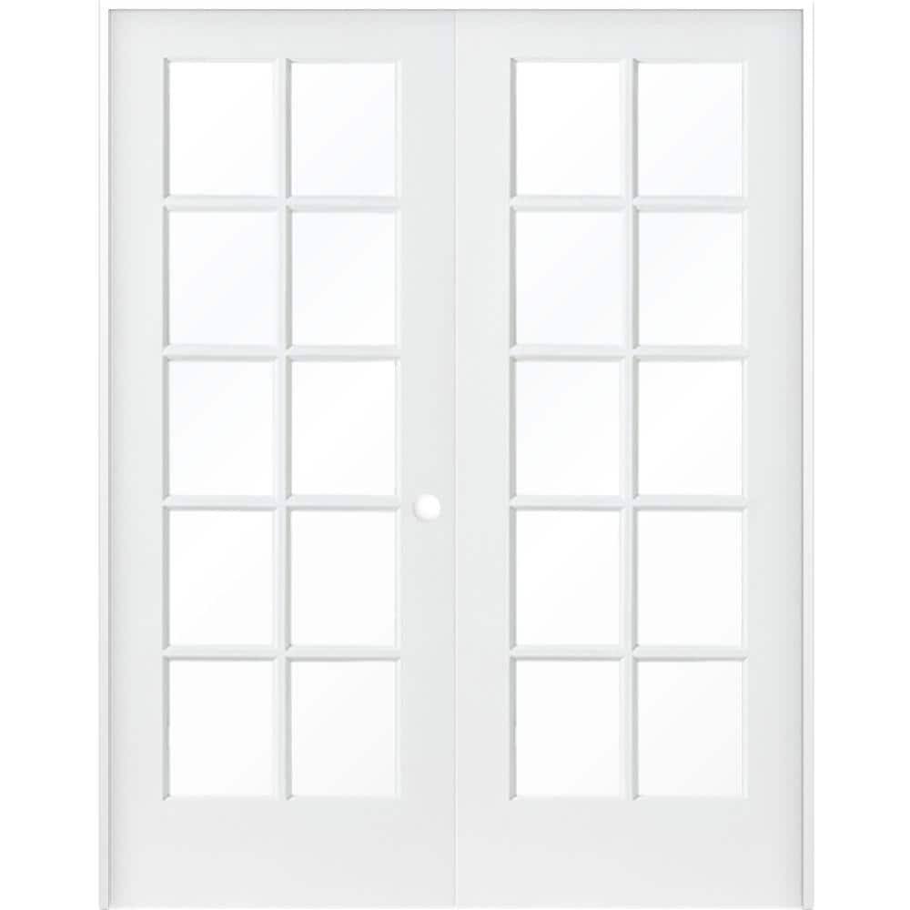 Krosswood Doors 64 In. X 80 In. Craftsman Shaker 10-Lite Left Handed Mdf Solid Hybrid Core Double Prehung Interior Door, 6RLWYMQR_4NW4P