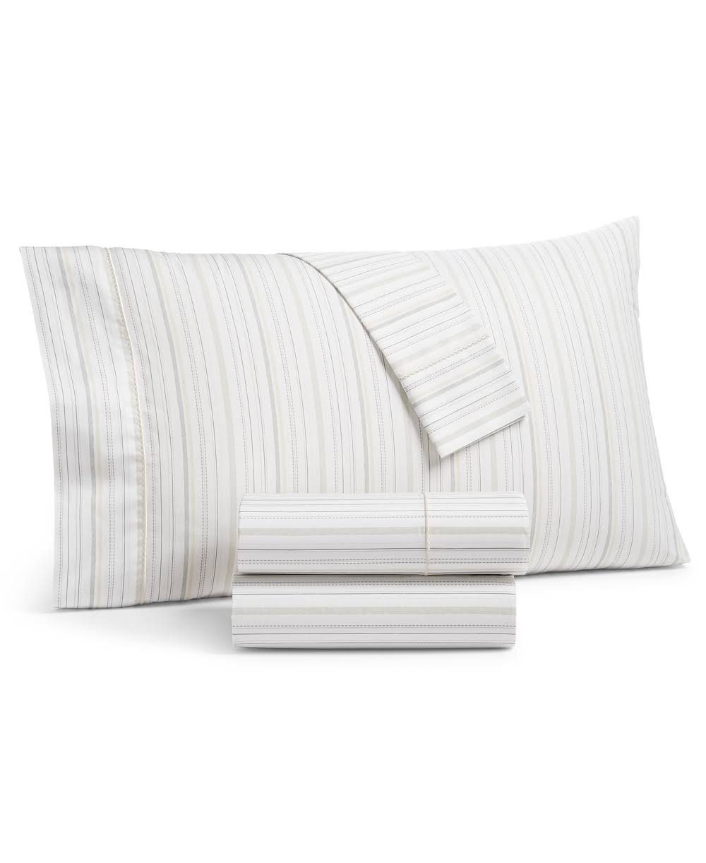 Martha Stewart Collection Printed Egyptian Cotton Percale 400 Thread Count 4 Pc. Sheet Set, California King, Created For Macy'3MRFGODB_74AVU