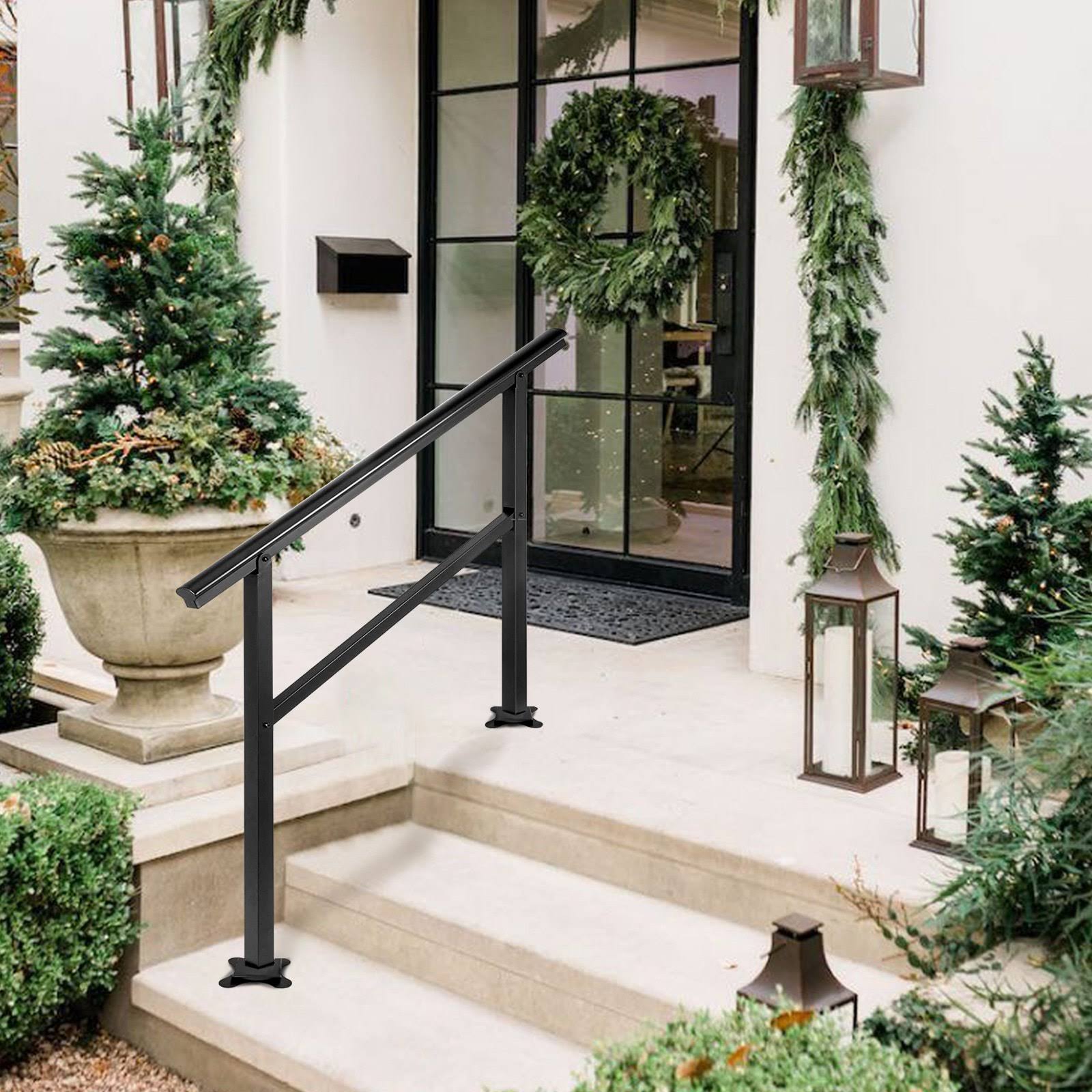 Vevor Handrail Outdoor Stairs 47.6 X 35.2 Inch Outdoor Handrail Outdoor Stair Railing Adjustable From 0 To 30 Degrees Handrail For Stairs PGWEKERA_WCH4F