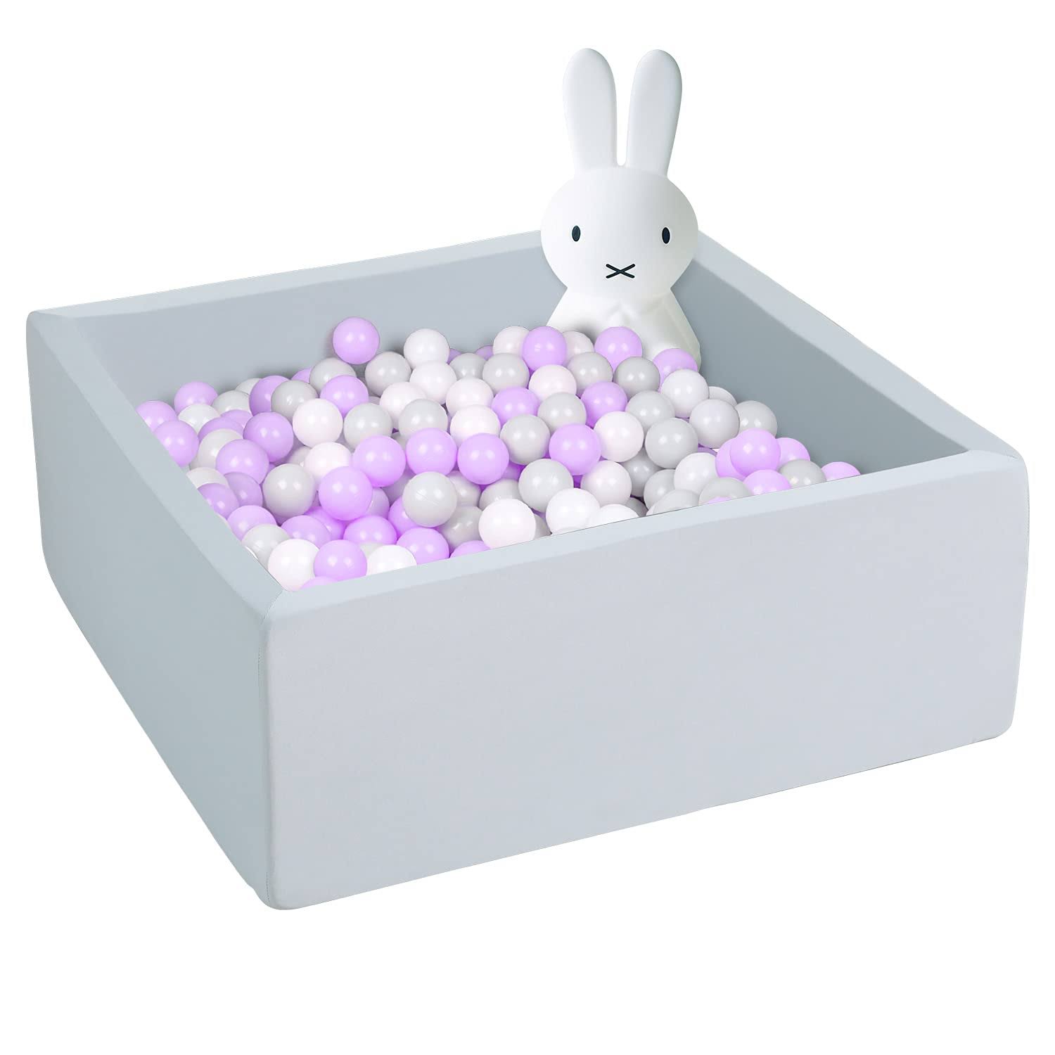 Uhappyee Square Foam Ball Pit For Toddler,90x90x30cm Soft Ball Pit Pool With Removable Cover,Indoor Memory Sponge Ball Playpen Without R7ZRPU2R_2YCF4