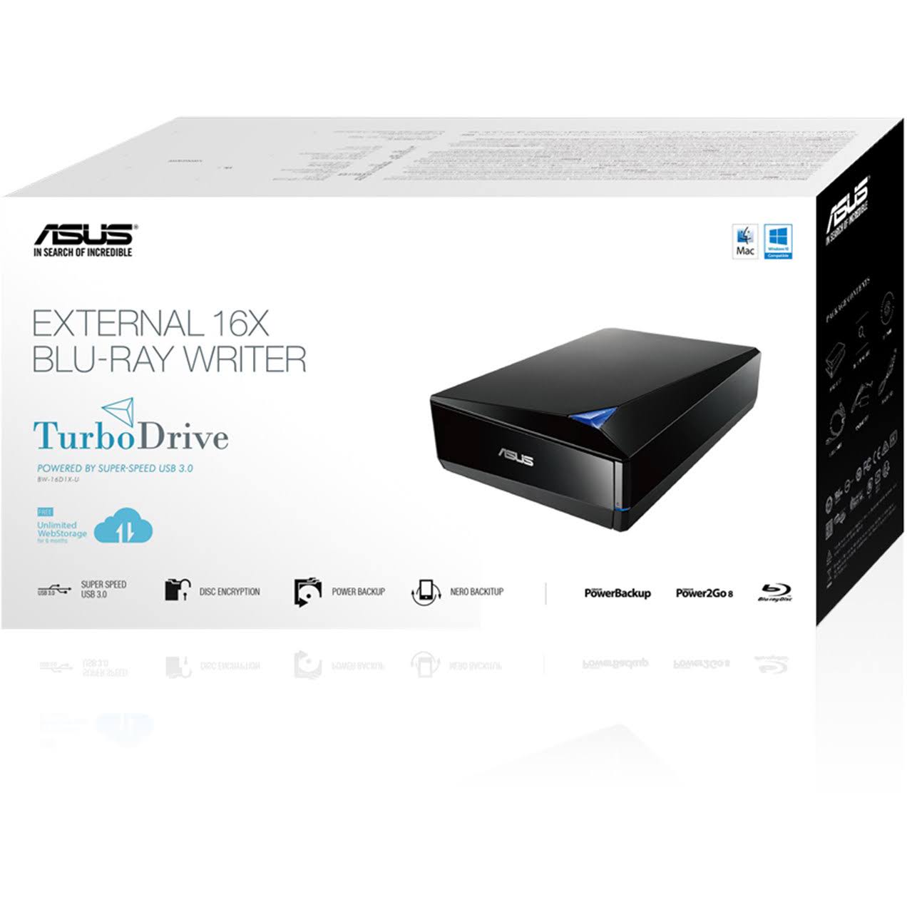 Asus - Components Bluray Drive16x Writing Speed - Bw-16d1x-D64LGDCV_XW3PJ