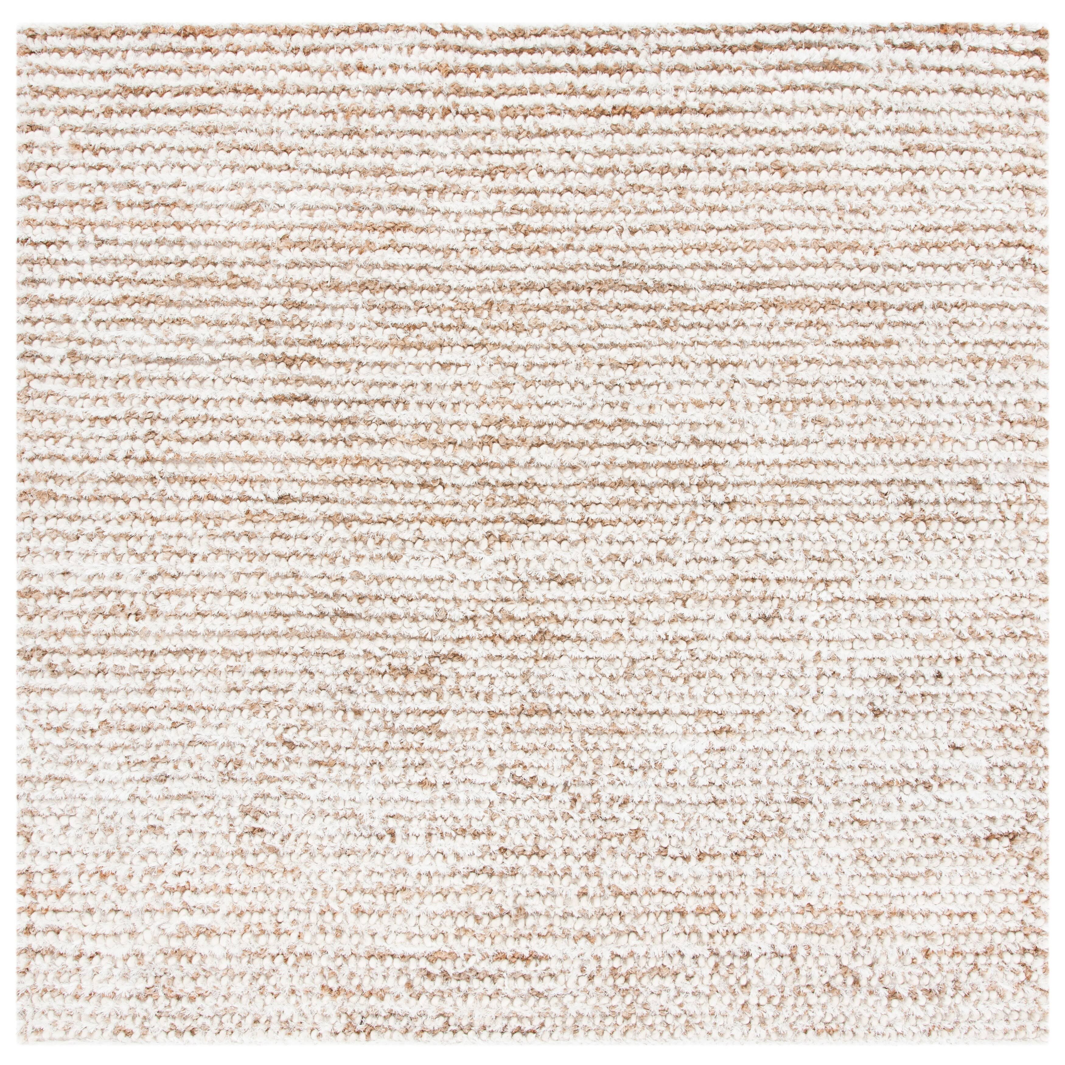 Safavieh Shag White & Beige Area Rug; Square 7' WEQYXDFQ_AGASP