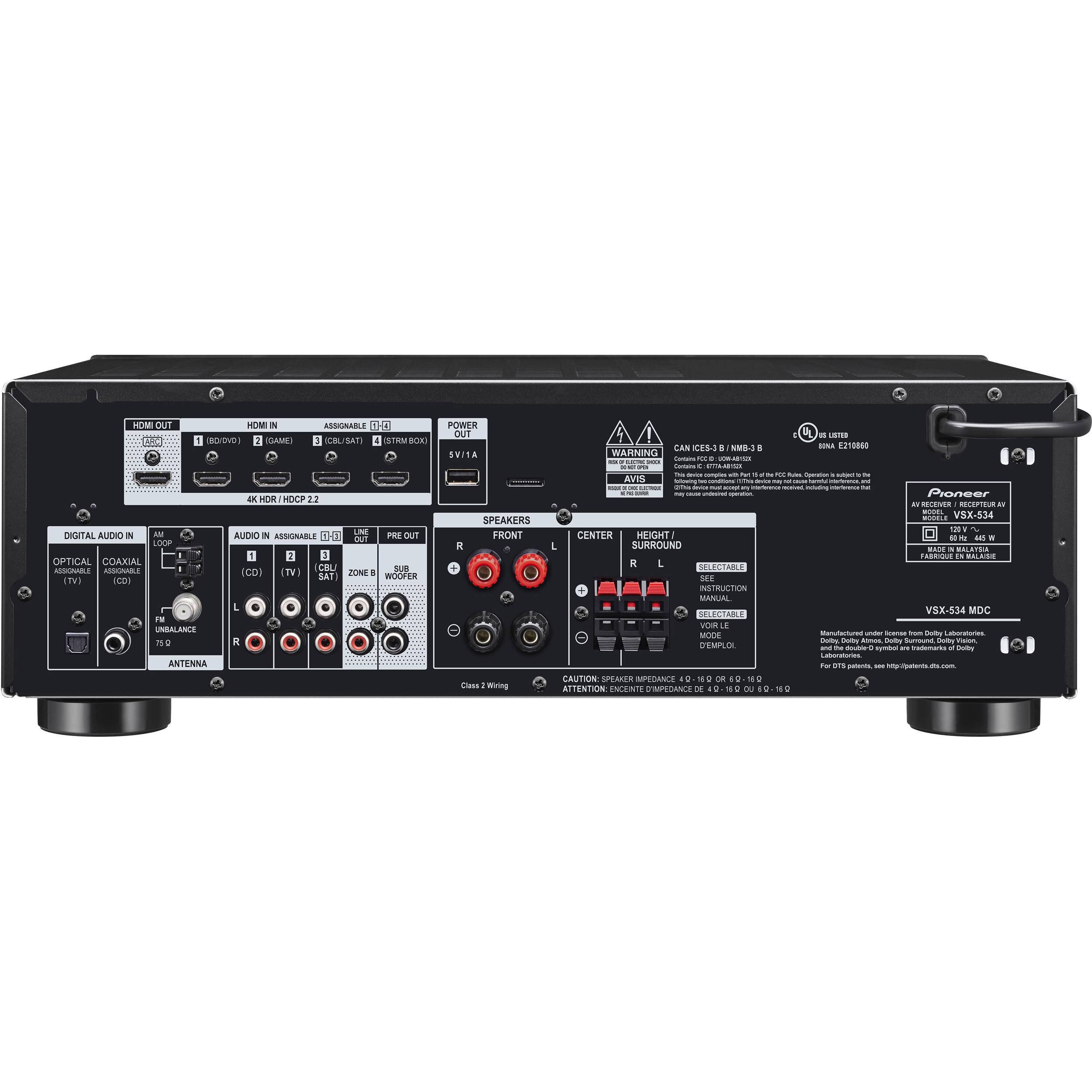 Pioneer Vsx-534 5.2-Channel H1DQ8GTO_7DIRM