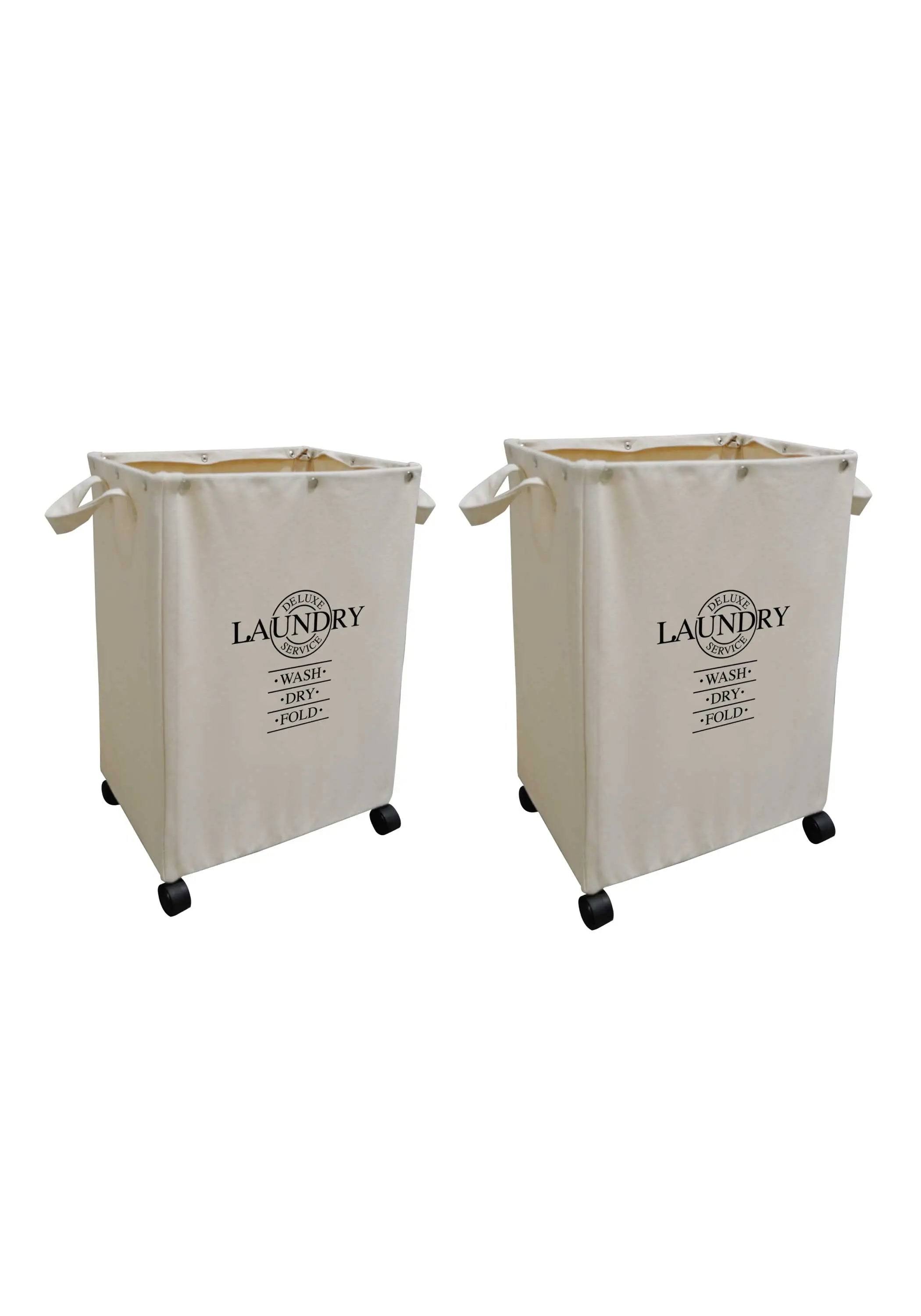 Designstyles Set Of 2 Heavy Duty Laundry Hampers On Wheels - A17S6BZO_FSCZX