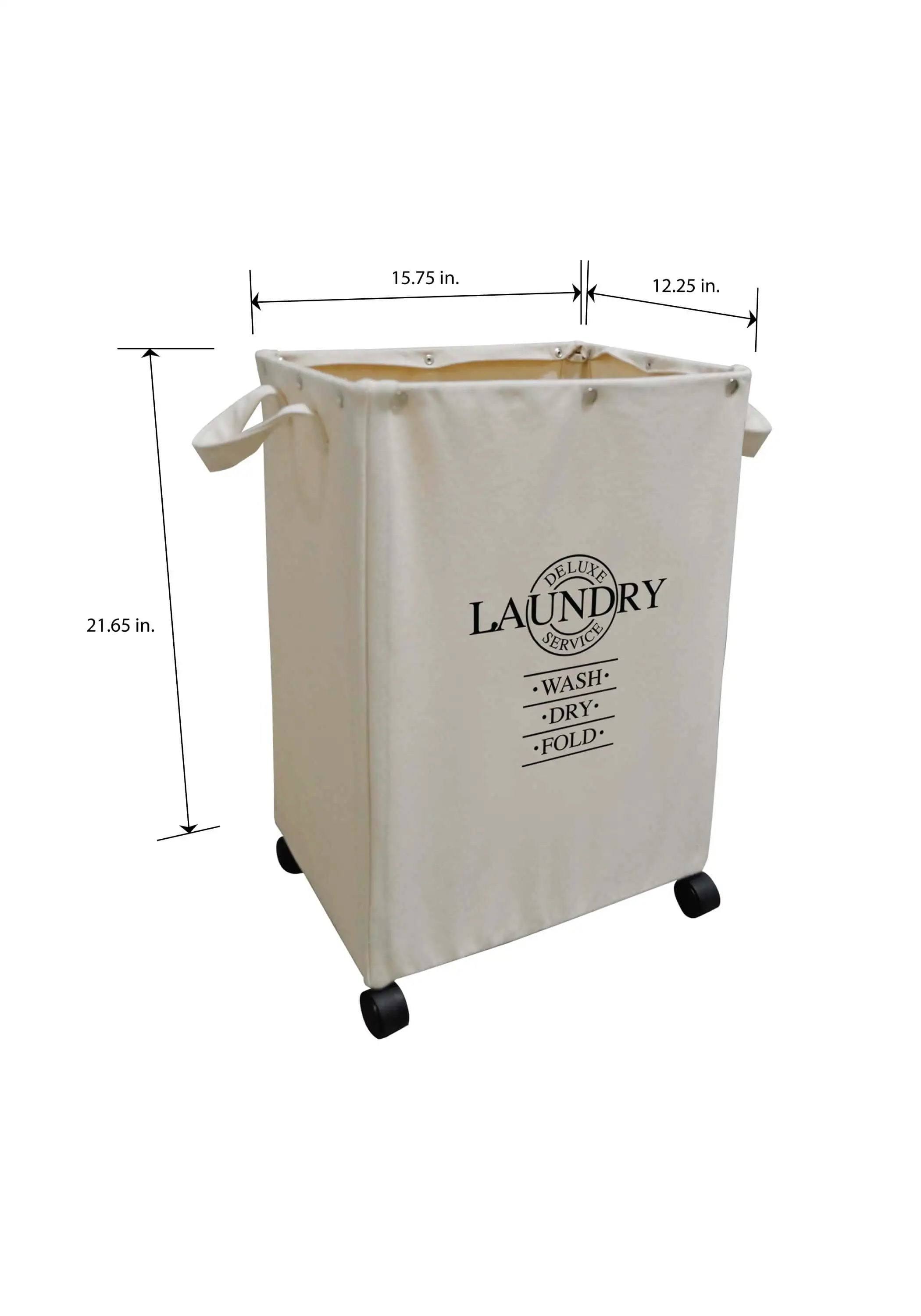 Designstyles Set Of 2 Heavy Duty Laundry Hampers On Wheels - A17S6BZO_FSCZX