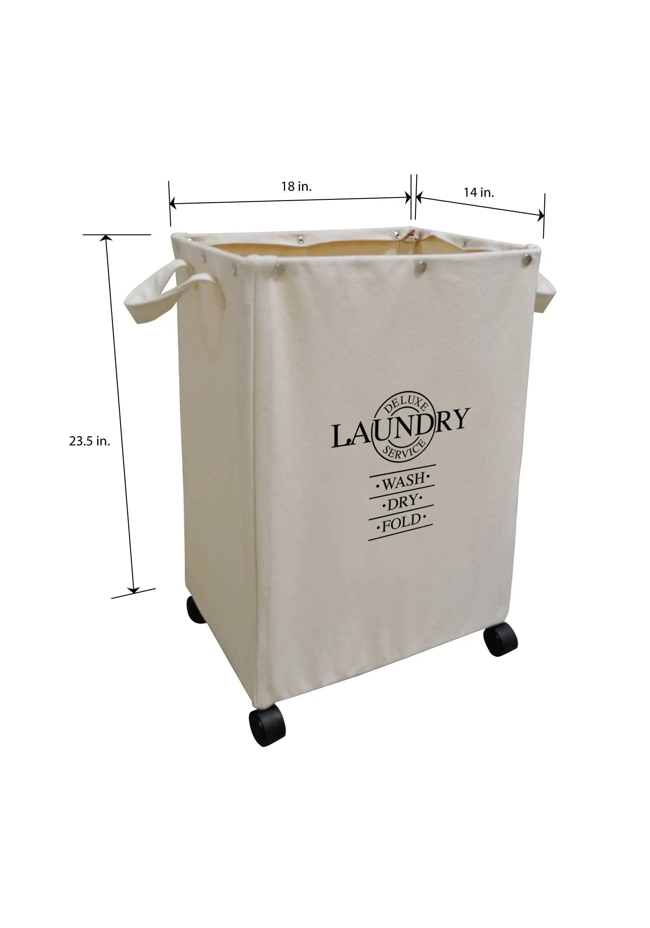 Designstyles Set Of 2 Heavy Duty Laundry Hampers On Wheels - A17S6BZO_FSCZX