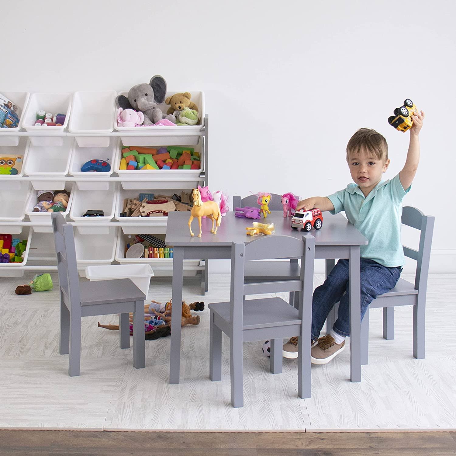 Humble Crew Kids Wood Table And 4 Chair Set CFZ8GXXI_U7BH0