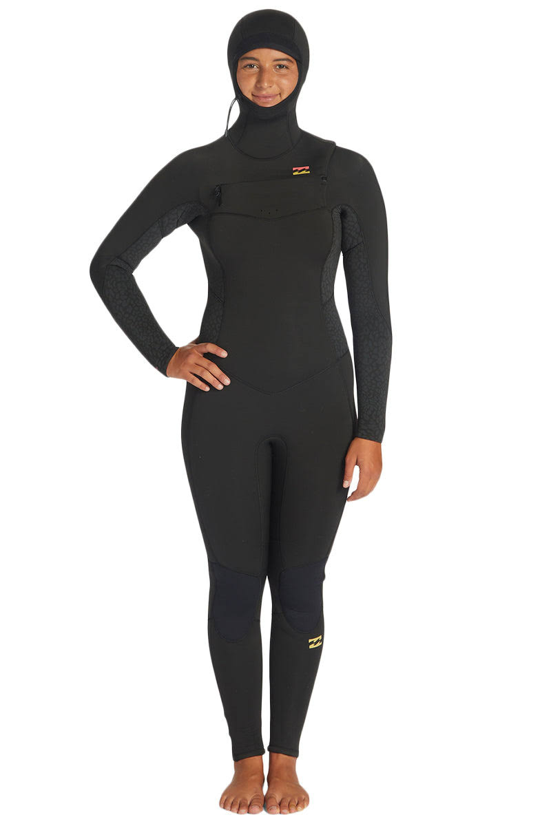 Billabong Women's Synergy 5/4 Hooded Chest Zip Wetsuit, 8 / Wild INLQGKVP_0XIFO
