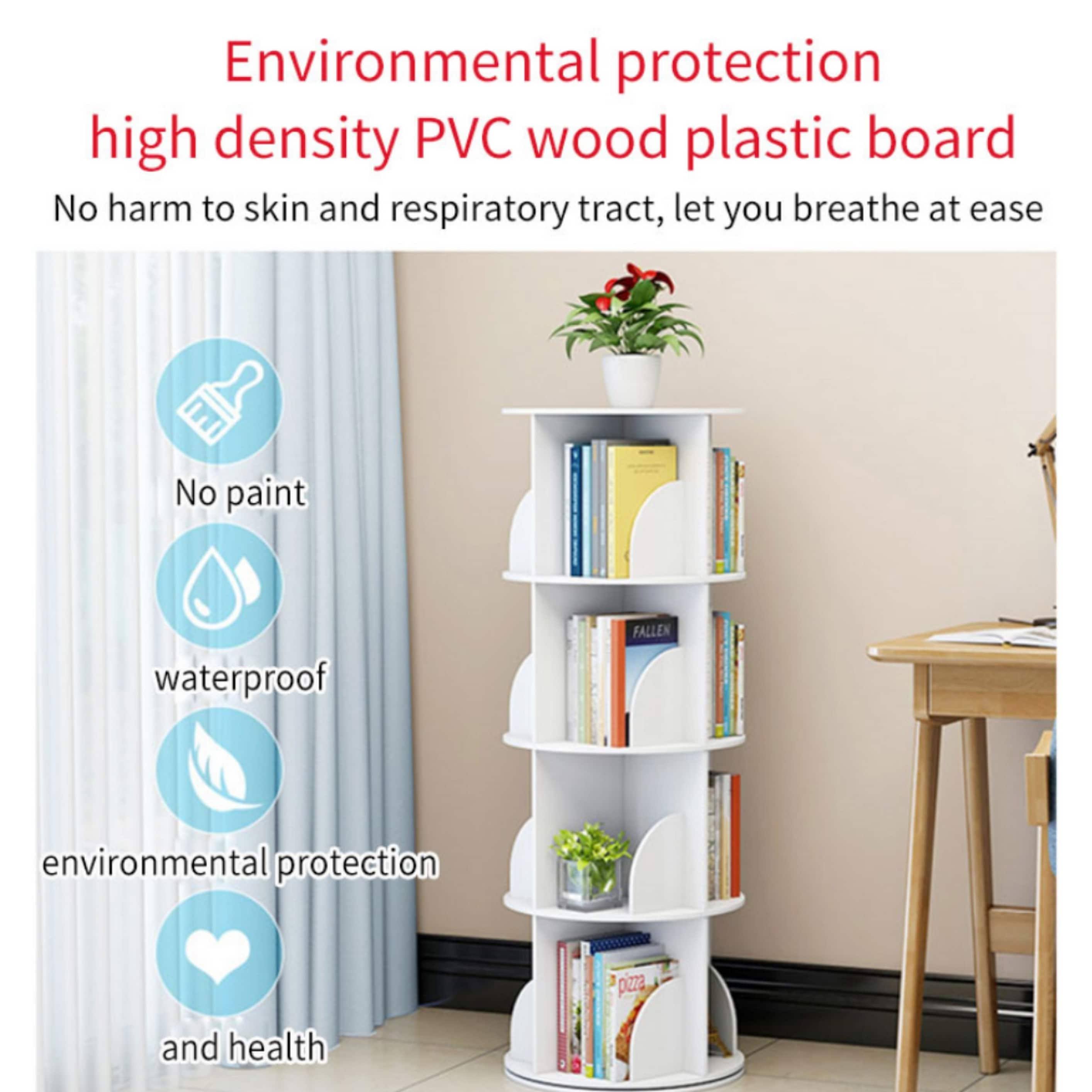 360-Degree 4 Tier Revolving Book Shelf With Dolphin Cutout Divider - 4tier - WDUOFGCP_ZTJ1S