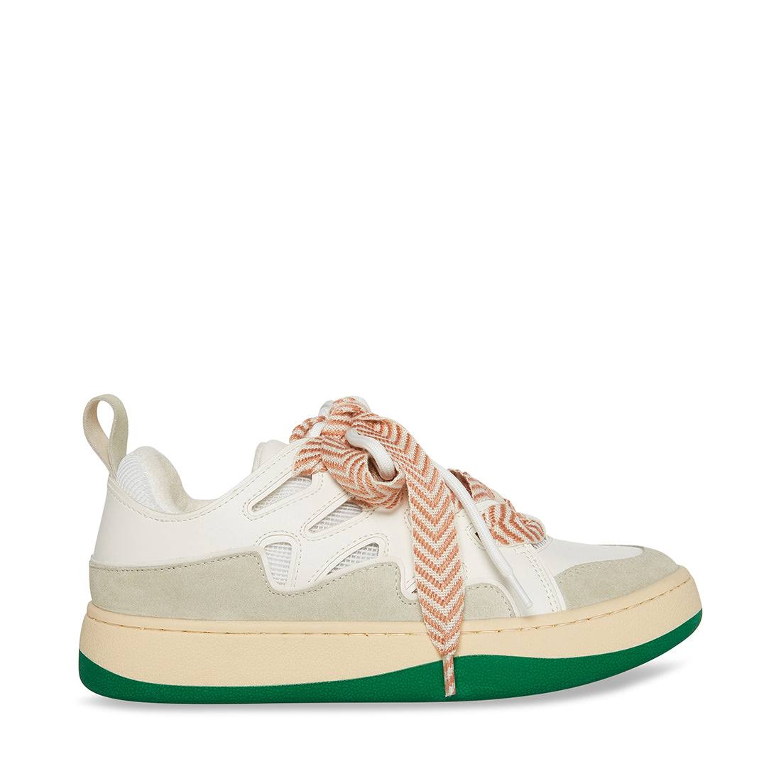Steve Madden Roaring Sneaker Women's Shoes White/Green : 8.5 5TOFRU0N_5AA6W