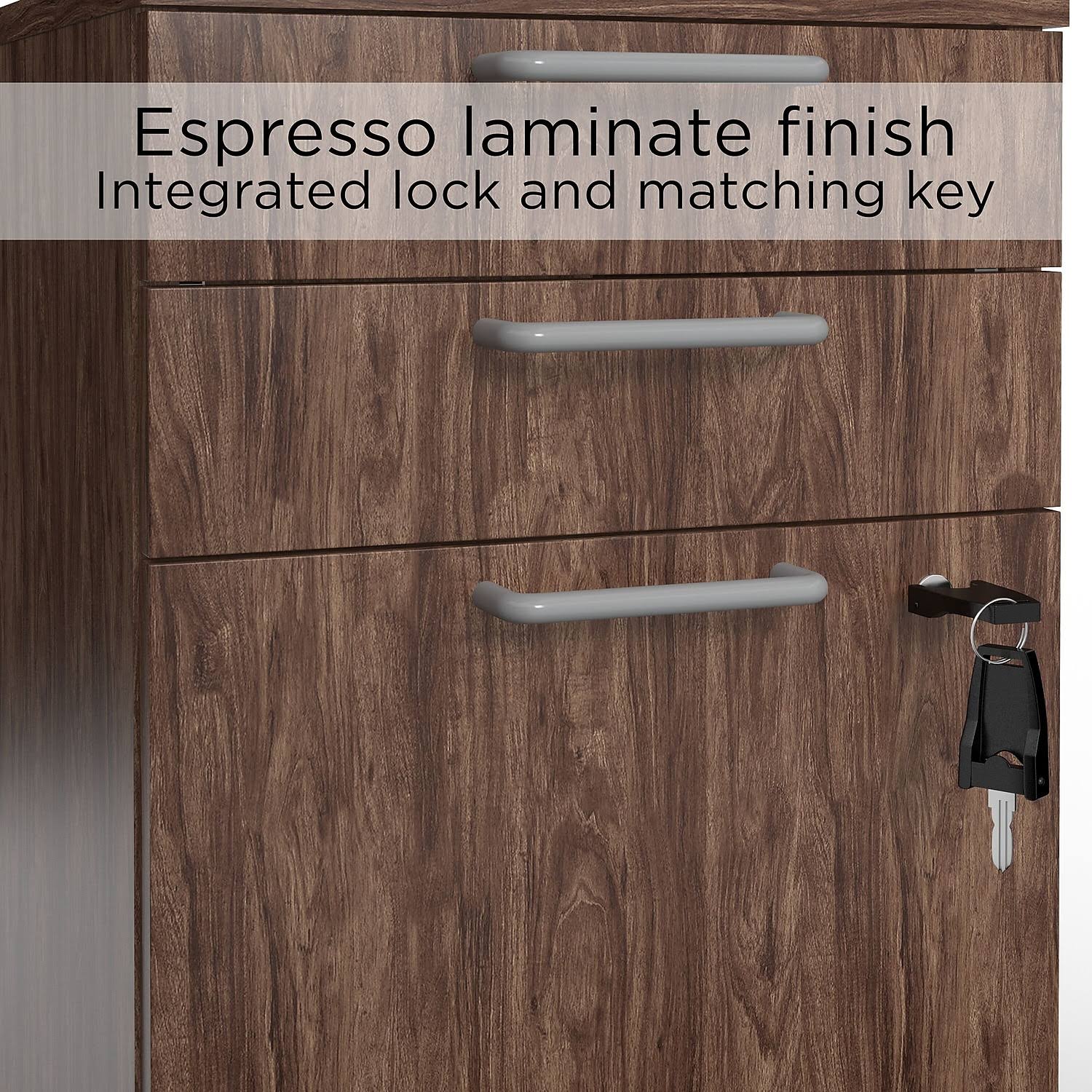 Union & Scale 3-Drawer Mobile Pedestal File, Espresso, Each (Uos24398957) YUSYKOME_8GUBI