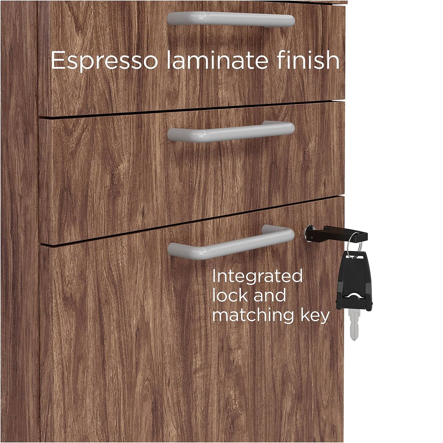 Union & Scale 3-Drawer Mobile Pedestal File, Espresso, Each (Uos24398957) YUSYKOME_8GUBI