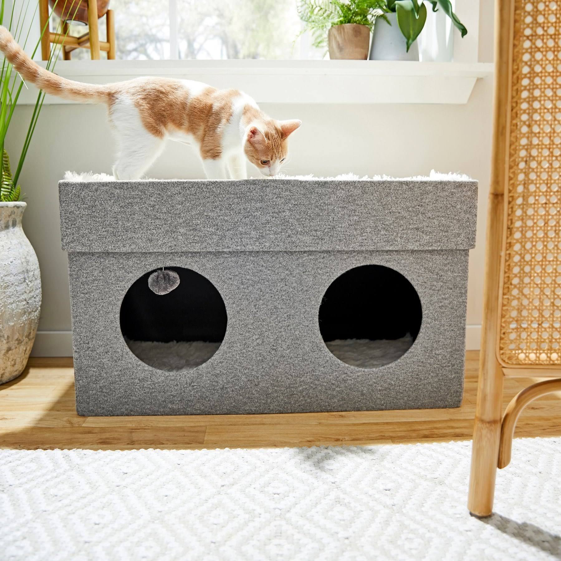 Frisco Double Cube Stackable And Collapsible Cat Condo N3KHGIKM_BDERF