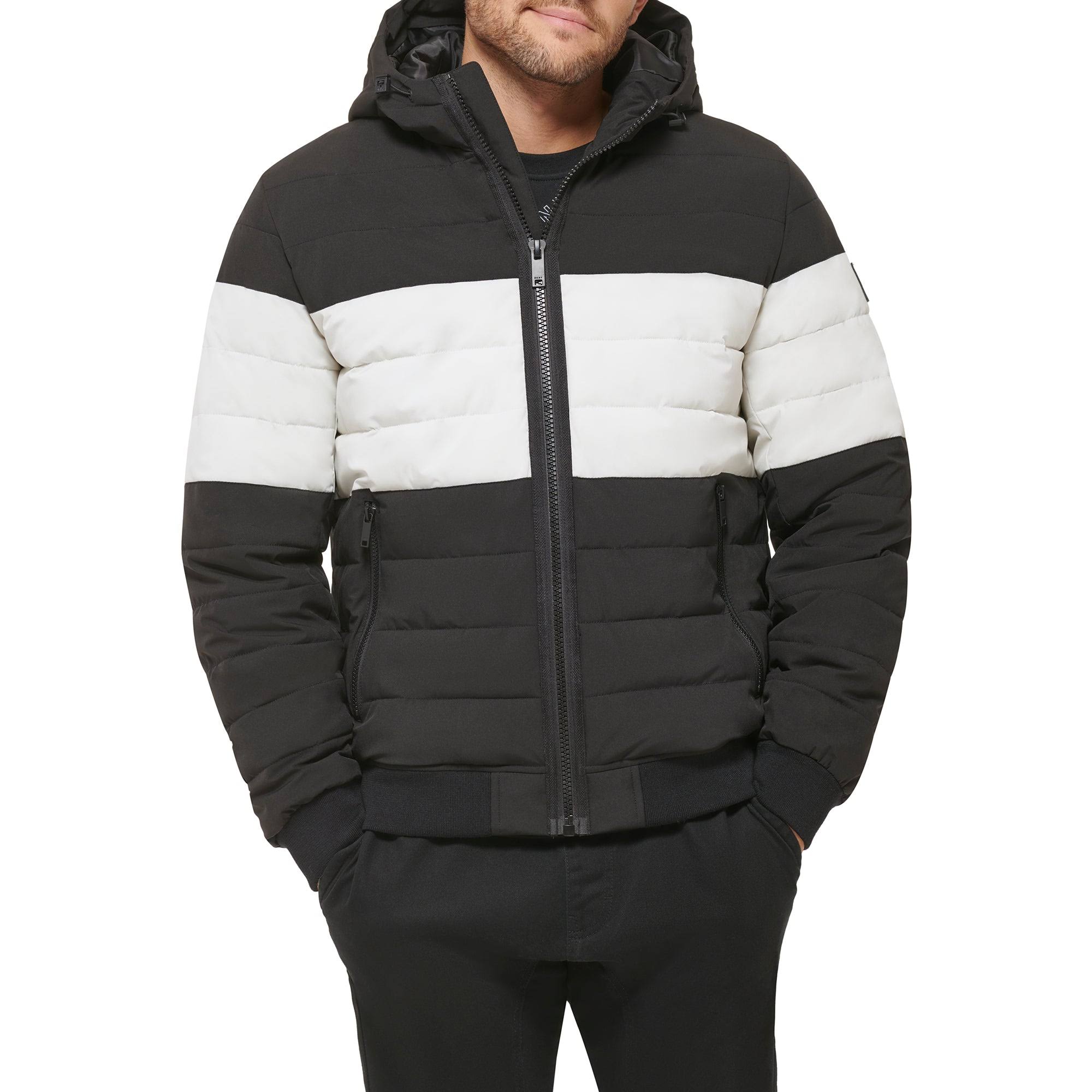 Dkny Men's Quilted Performance Hooded Bomber MQVXETNQ_PLHTF