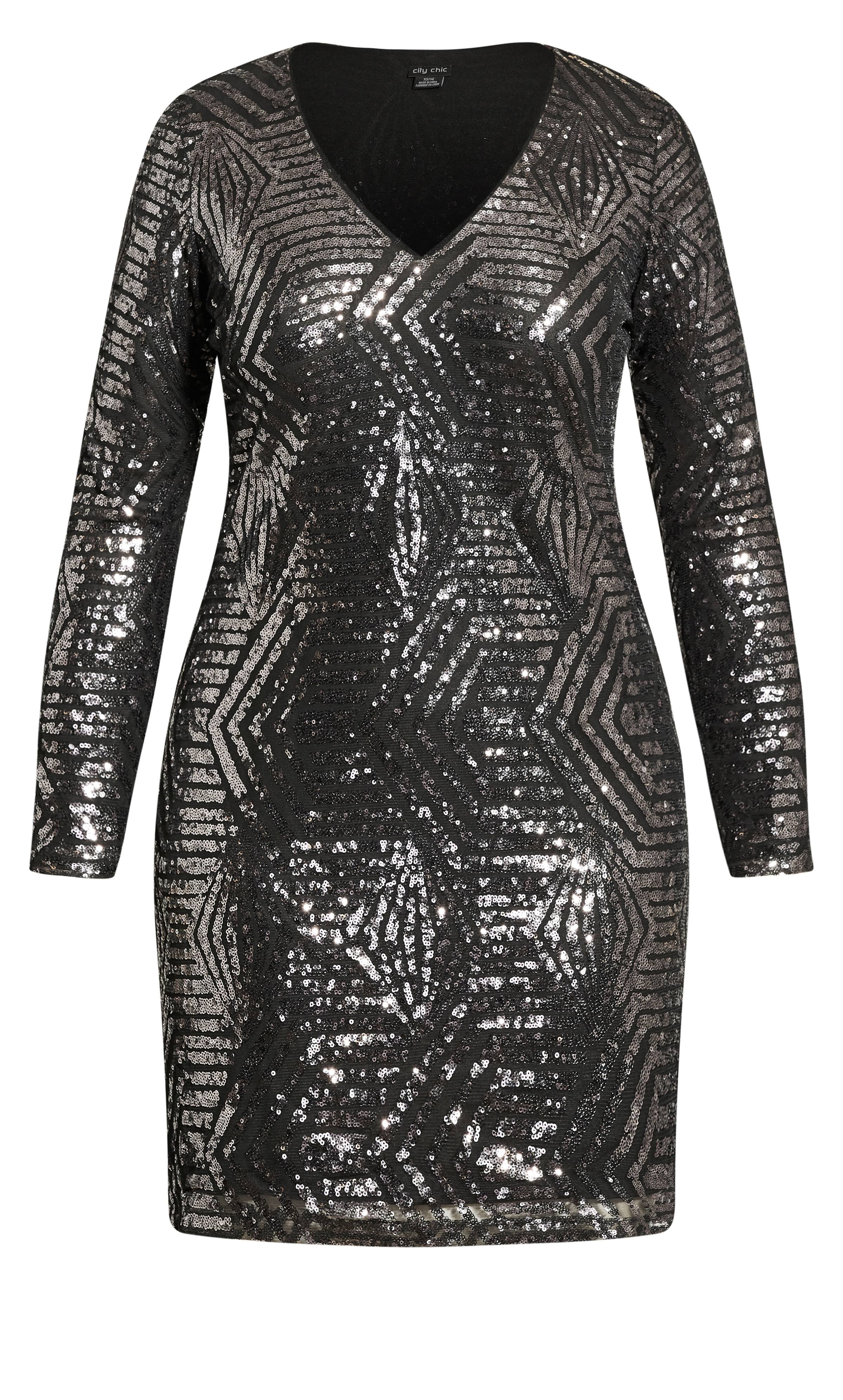 Plus Size Dress Bright Lights In Gunmetal, Size 18/M | City WFKC8EFW_8XUXQ