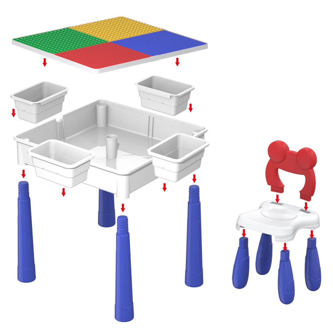 Picassotiles Large Building Blocks Activity Center Table & Chair ZMLGKAZL_HO4QZ