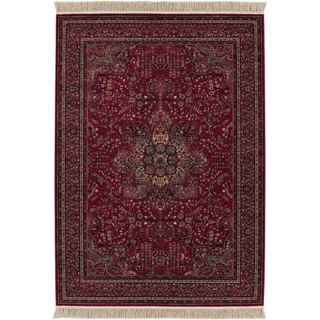 Emory All Over Center Cranberry Oriental Wool Red Area Rug Bloomsbury Market Rug Size: Rectangle 2'2 X 4'WB4LLQAK_G9YD9