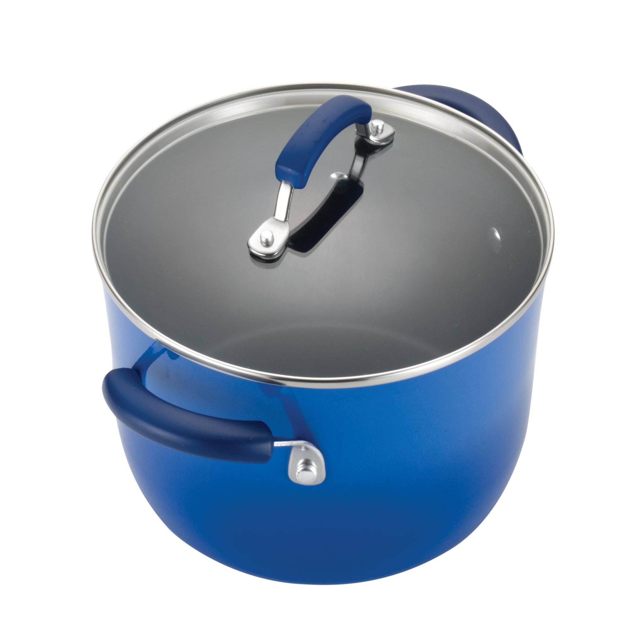 Rachael Ray Gradient Sky Blue Hard Enamel Nonstick Cookware Set, 14 YJUWPCIY_AFR8R