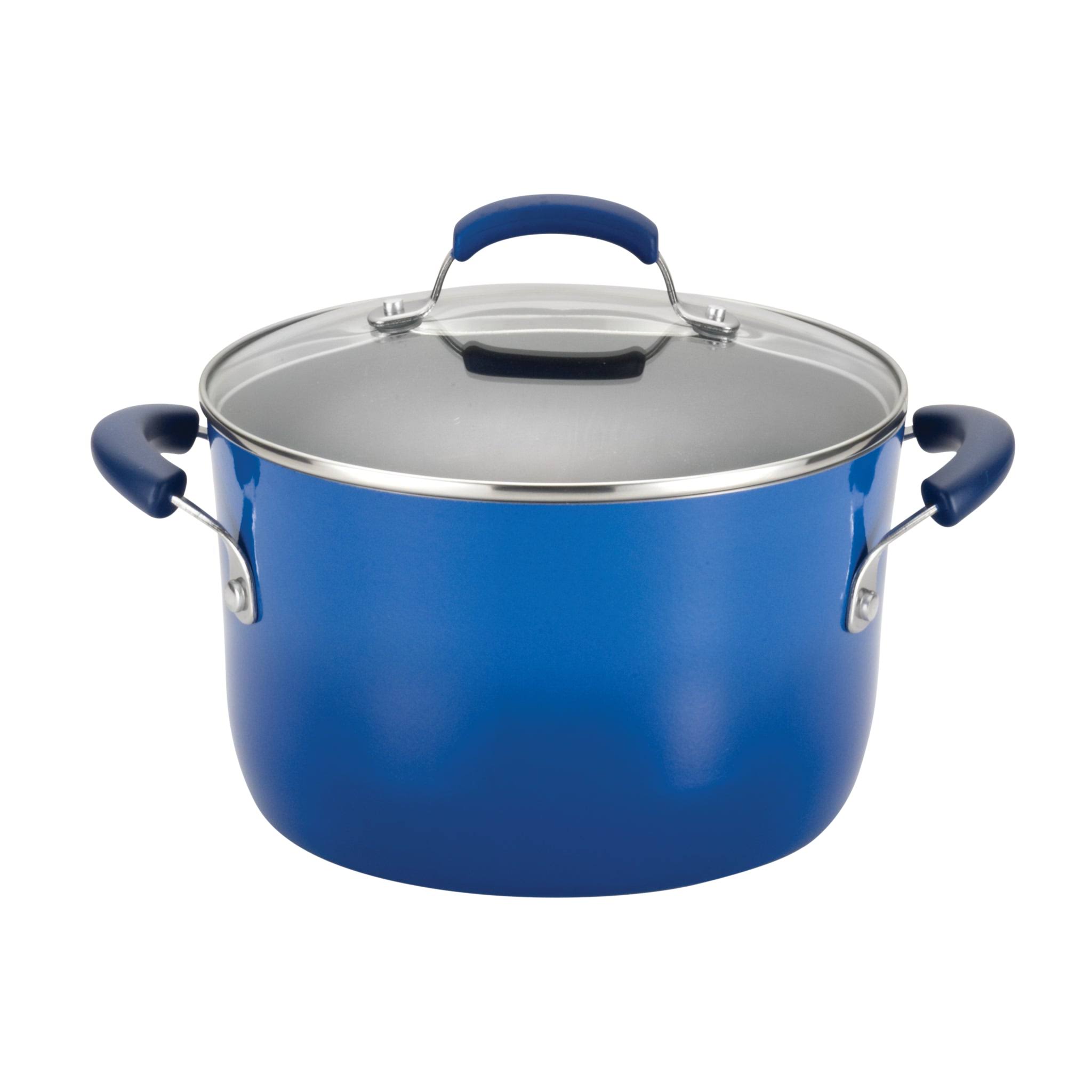 Rachael Ray Gradient Sky Blue Hard Enamel Nonstick Cookware Set, 14 YJUWPCIY_AFR8R