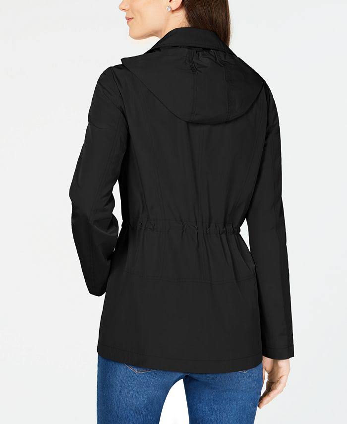Charter Club Petite Water-Resistant Hooded Anorak Jacket, Created For Macy's - Deep Black - Size P/JKYZIQS8_5PXVD
