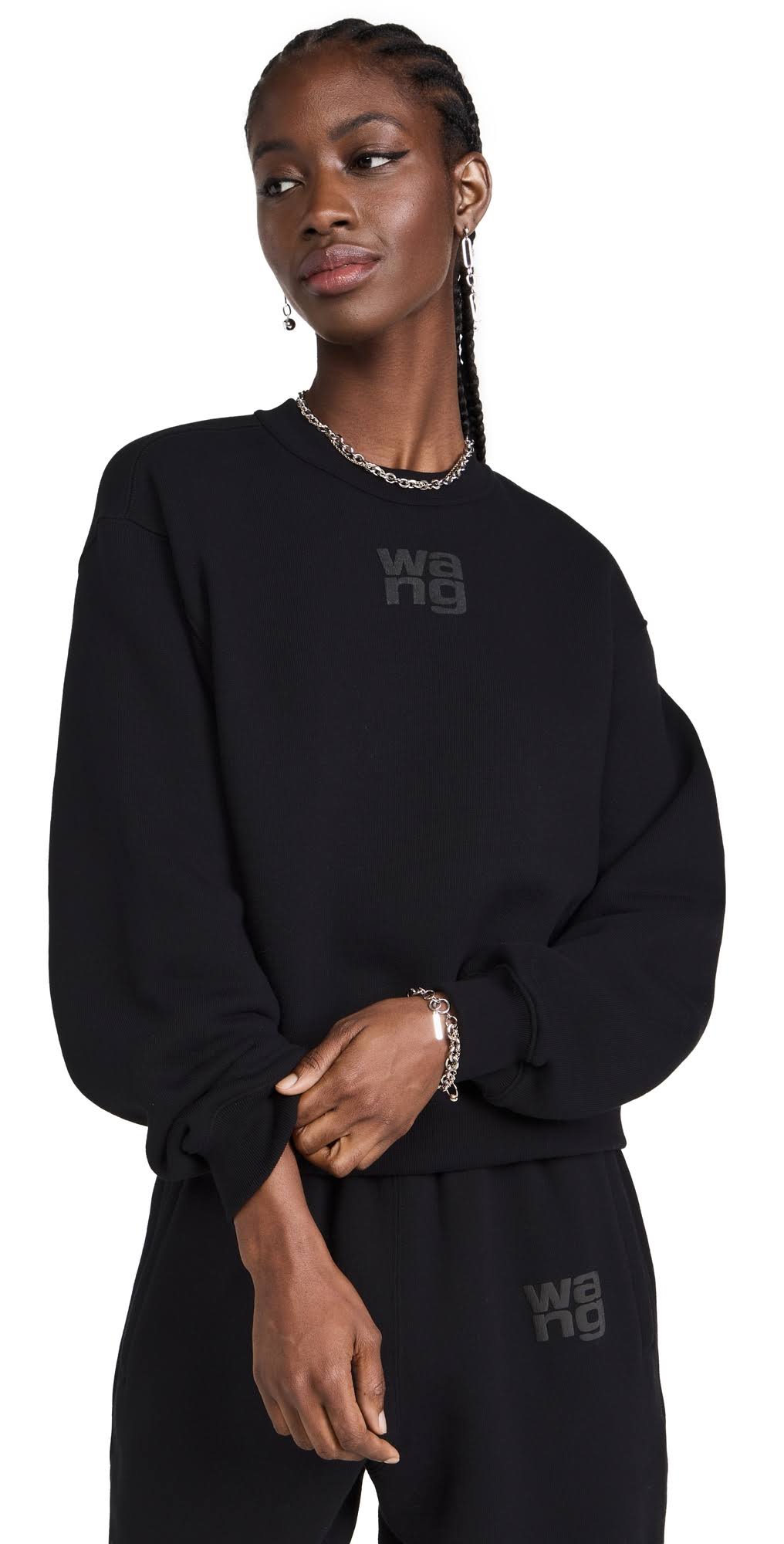 Alexander Wang - Black Cotton Sweatshirt VX9THJRD_UTAHQ