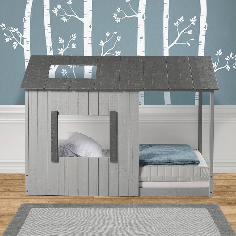 P'kolino Kid's House Twin Bed - Dark Grey Roof/Light Grey ZQFTZOPR_FKH7E