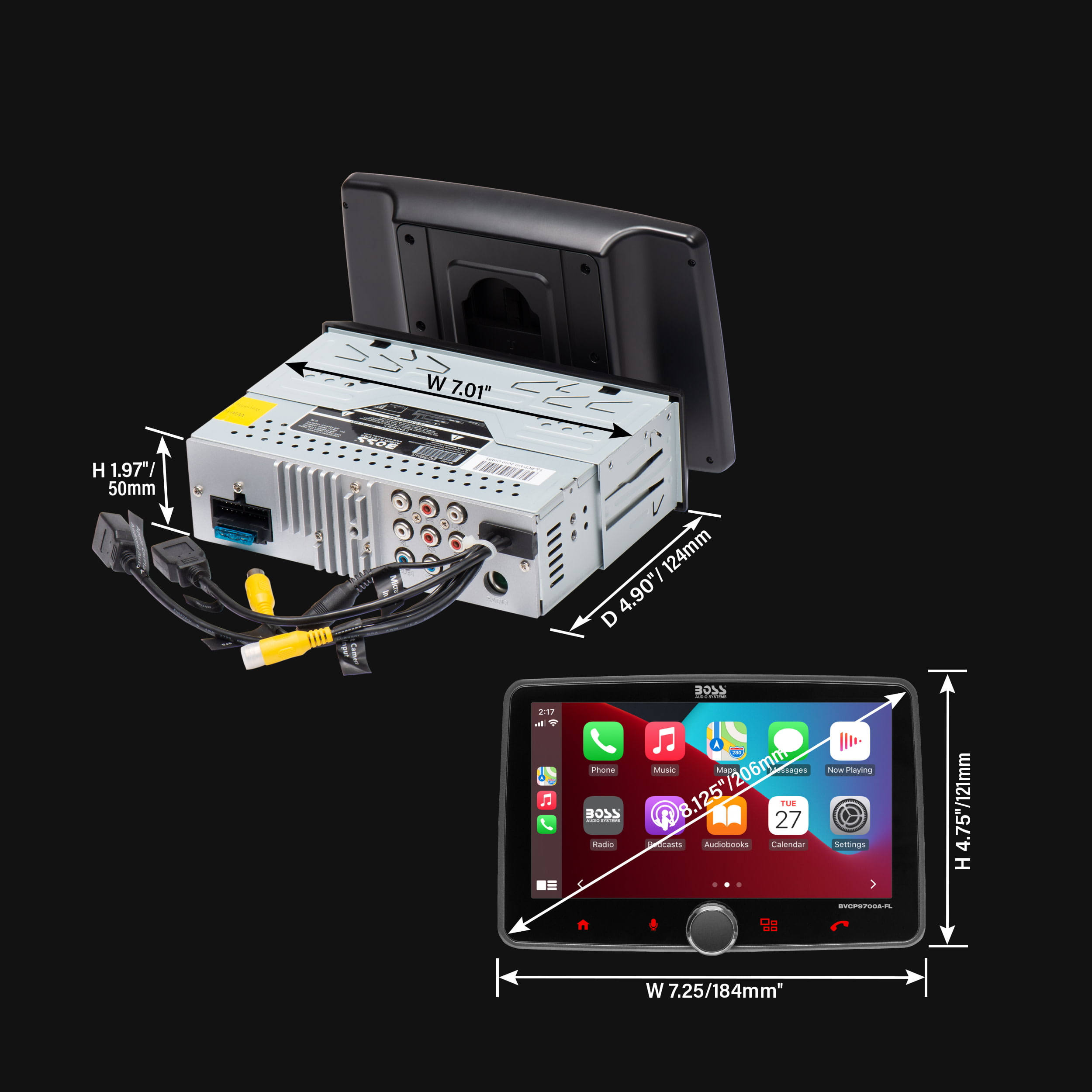 Boss Audio Systems Bvcp9700a-Cfl Car Stereo System - Apple Carplay, Android Auto, Single Din With 7 Inch Touchscreen, Bluetooth And Calling B8PPXHBE_IZ5XB