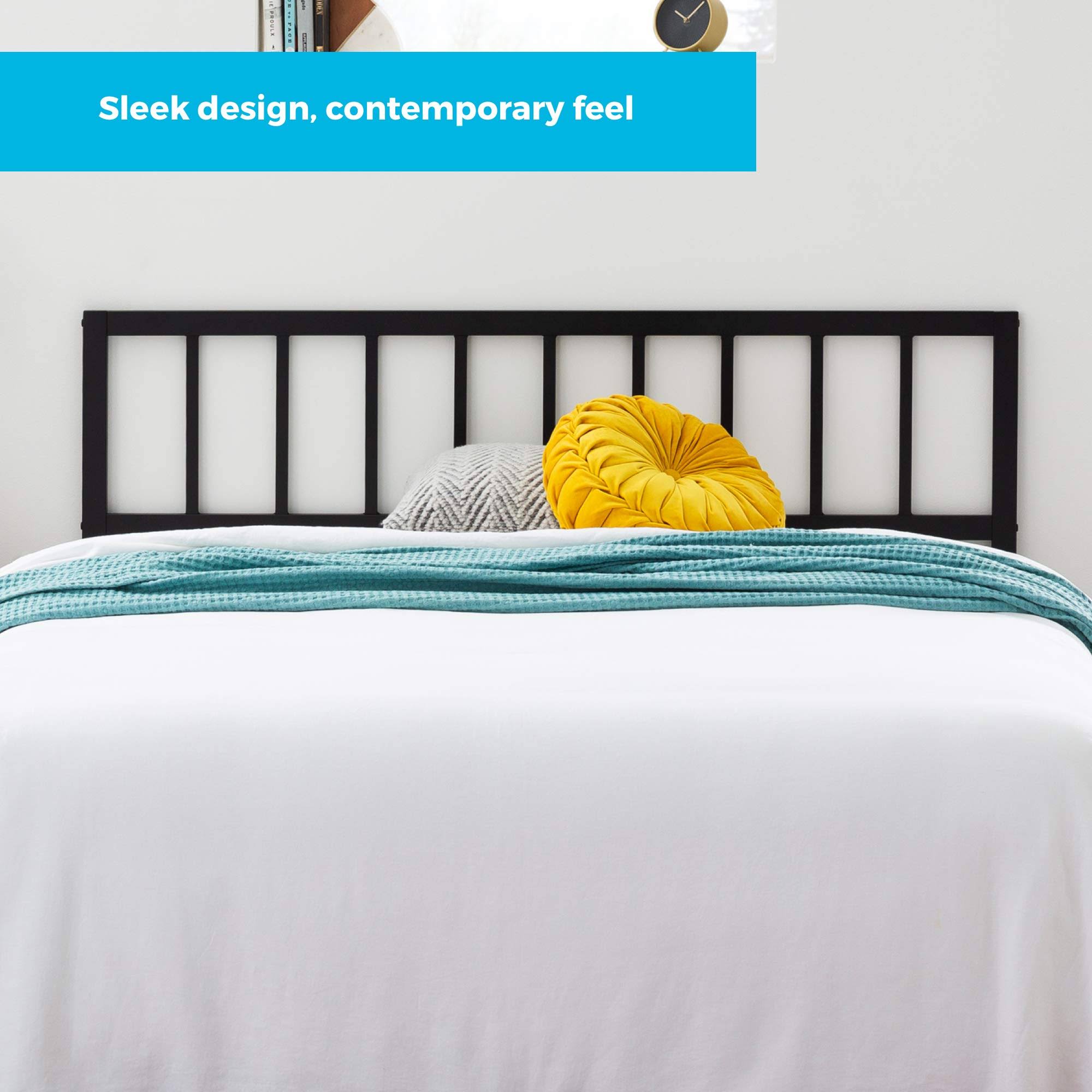 Linenspa Black Decorative Metal Steel Construction- Vertical Bar Design-40 Inches Tall Headboard, JAMZNBXP_LCXGQ