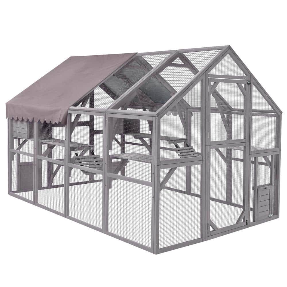 Aivituvin Outdoor Cat Run : Large Cat Enclosure QYK9KIHK_KL5OJ