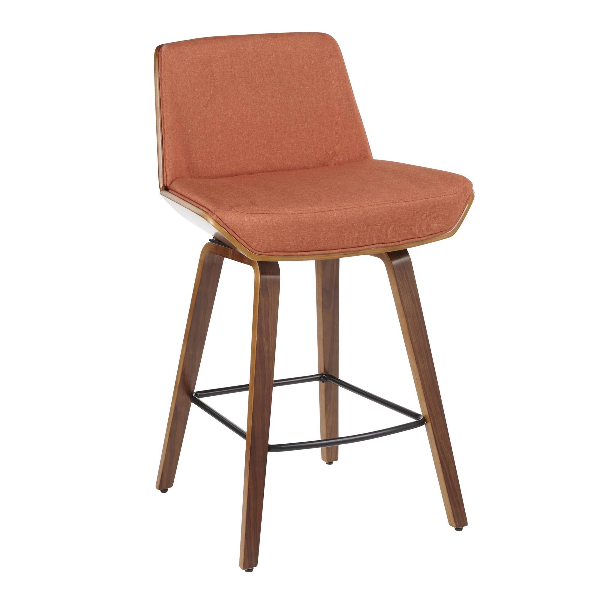Lumisource Corazza Counter Stool Walnut Wood Charcoal F2A9WKOO_PZIIN