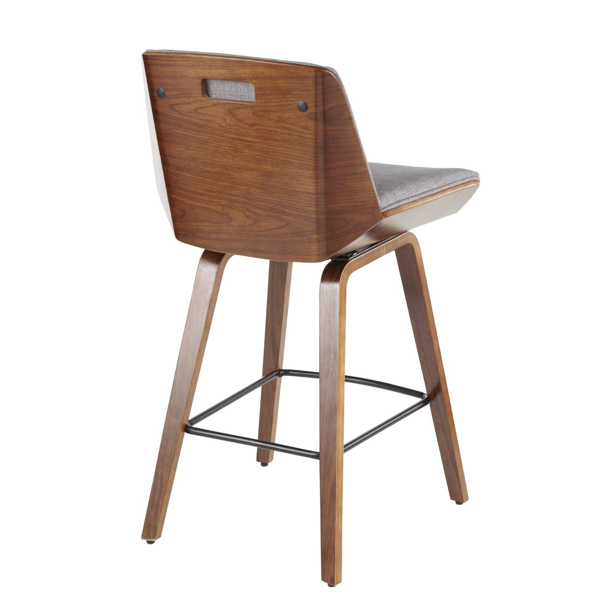 Lumisource Corazza Counter Stool Walnut Wood Charcoal F2A9WKOO_PZIIN