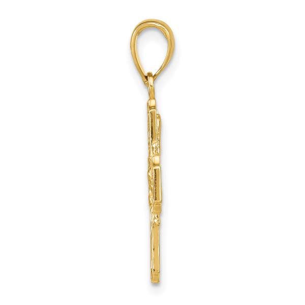 14k Yellow Gold Four Way Medal Necklace Charm Pendant V6ACEG1N_QX5UV