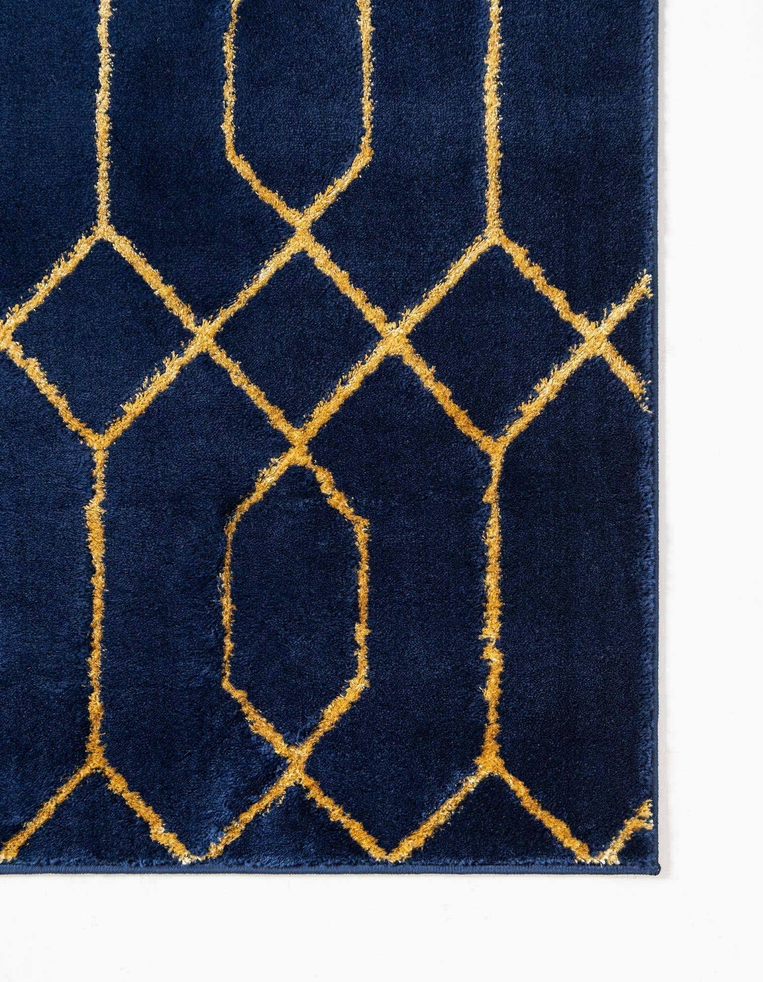 Marilyn Monroe Glam Trellis Rug, Navy Blue/Gold (5' 0 X 8' 0) LZIBVKI0_QV1AP
