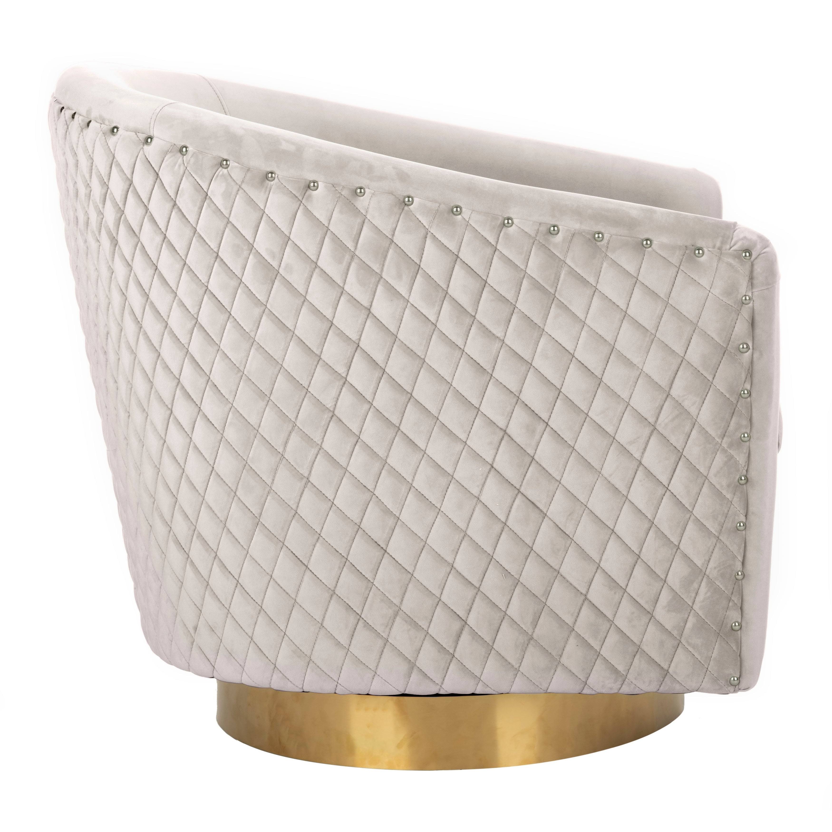 Safavieh Clara Quilted Swivel Tub Chair - Pale MA0H68PW_KMFGQ