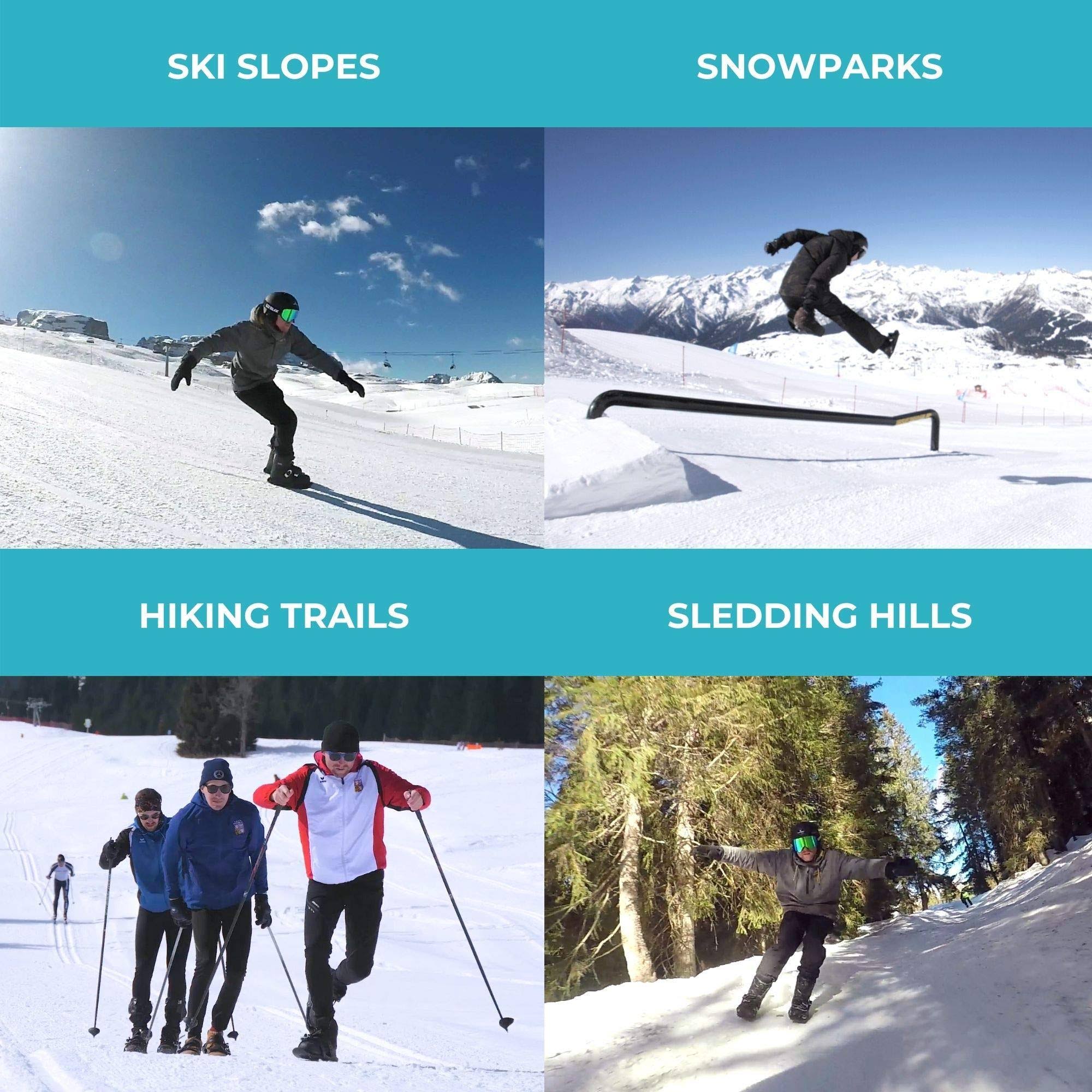 Snowfeet Basic - Mini Short Ski Skates For Snow | Skis For Winter Shoes | Short Snowskates Snowblades Skiboards | The Real ICVOVKE2_HRREV