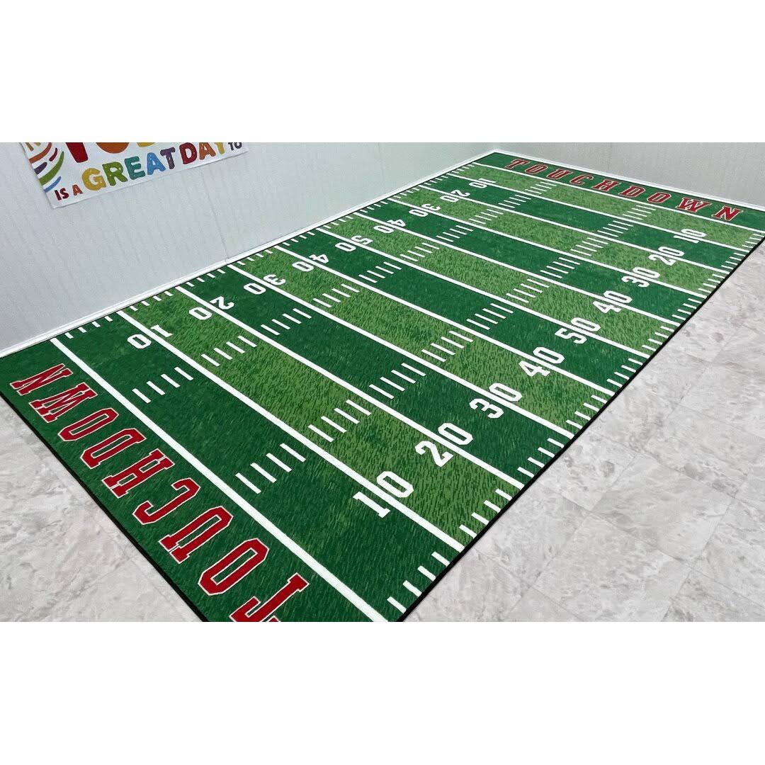 Kid Carpet Football Field Rug, 7'6 X 12' 7F2XPYHY_UDIWE