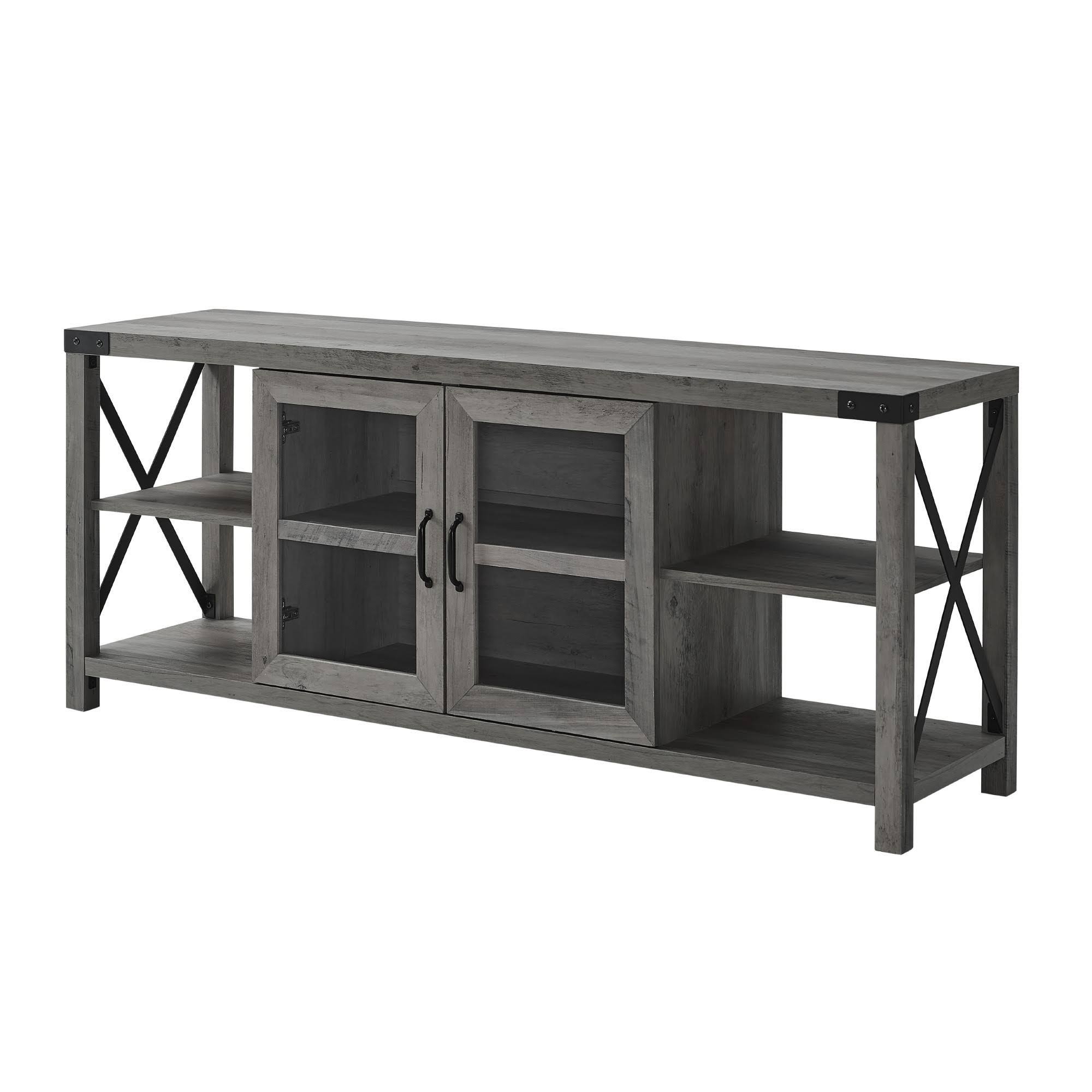 Walker Edison 60 Farmhouse Metal X Tv Stand - Grey TKASY6NB_3KVYV