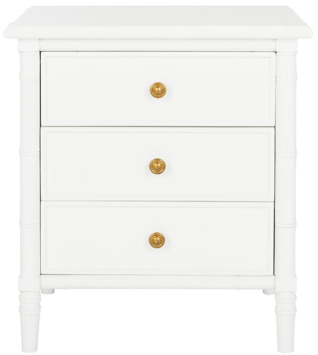 Safavieh Mina Modern Coastal 3-Drawer White Bamboo 1AABON2U_ZWSTE