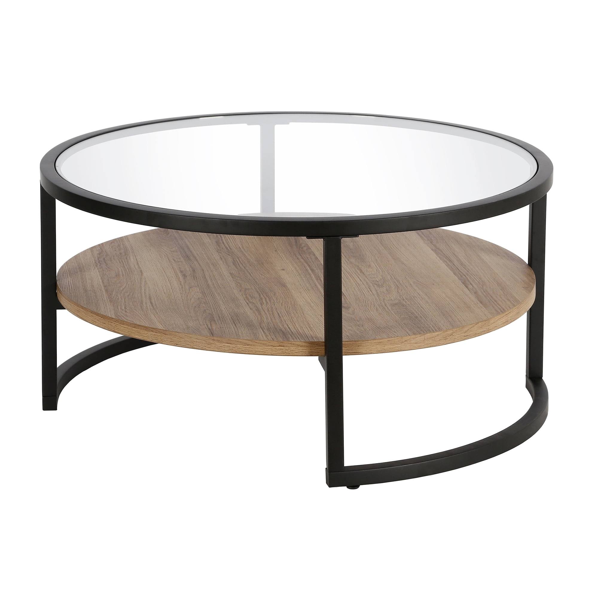 Winston Blackened Bronze And Rustic Oak Round Coffee QJ9DNCE3_WQFH8